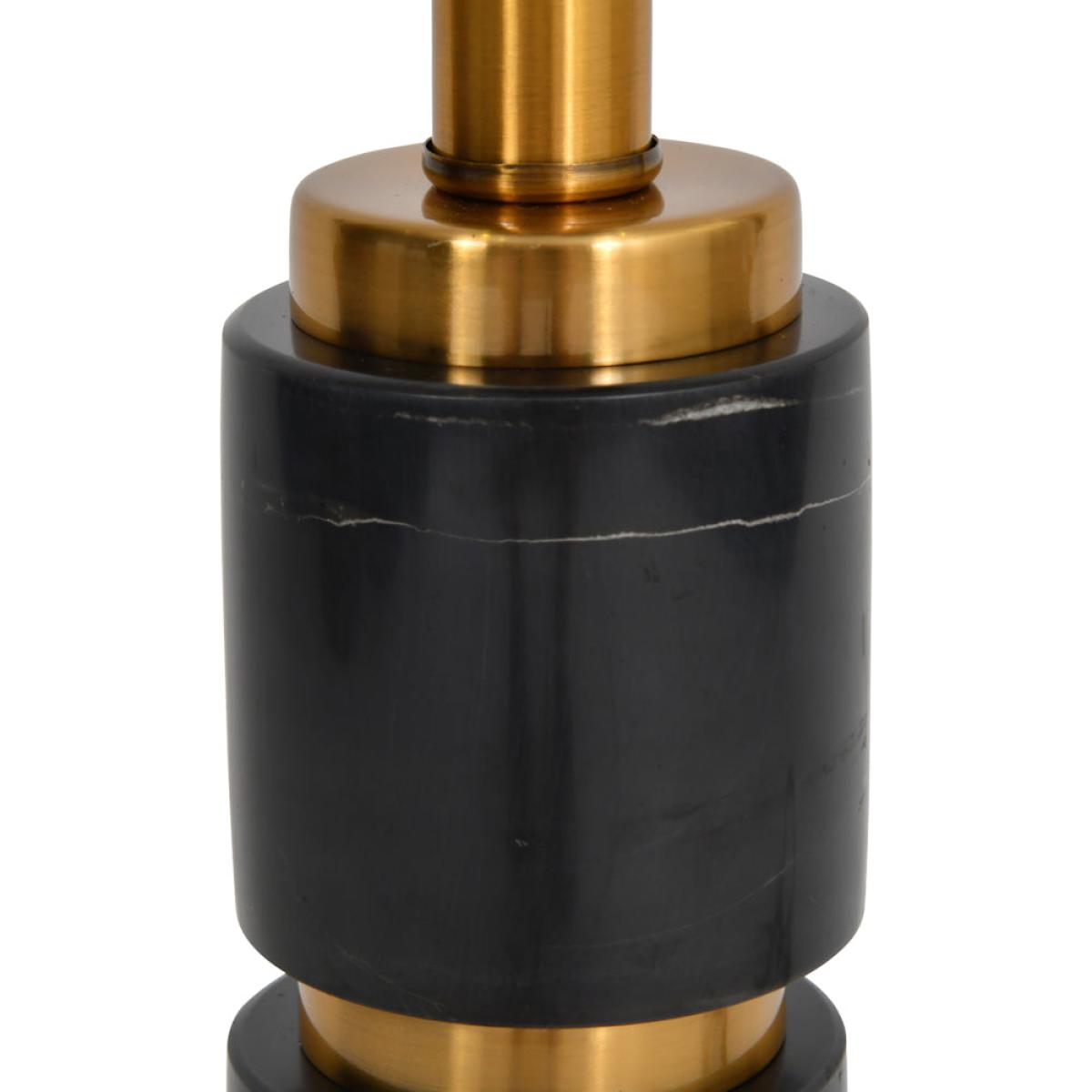 Libra Black Marble Column Table Lamp On Brass Base Only – image 5
