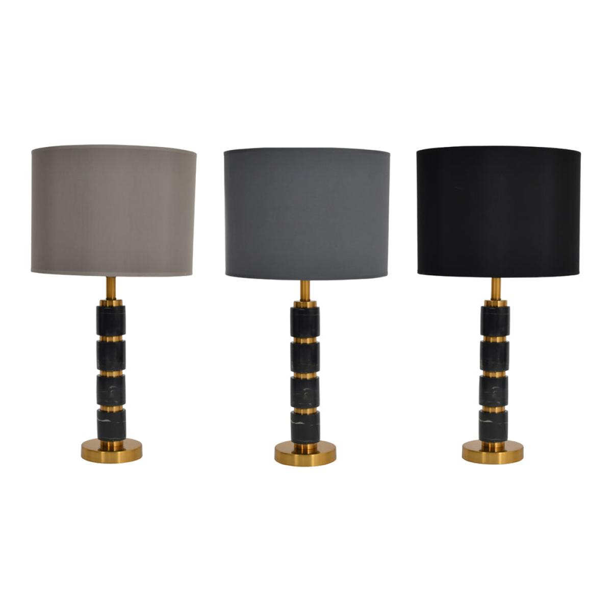 Libra Black Marble Column Table Lamp On Brass Base Only – image 7