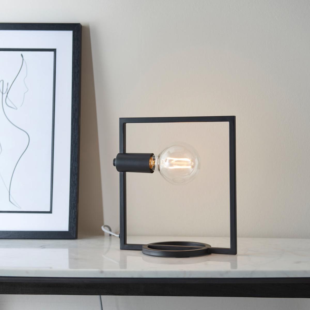 Gallery Interiors Rectangle Shape Table Lamp in Black – image 2