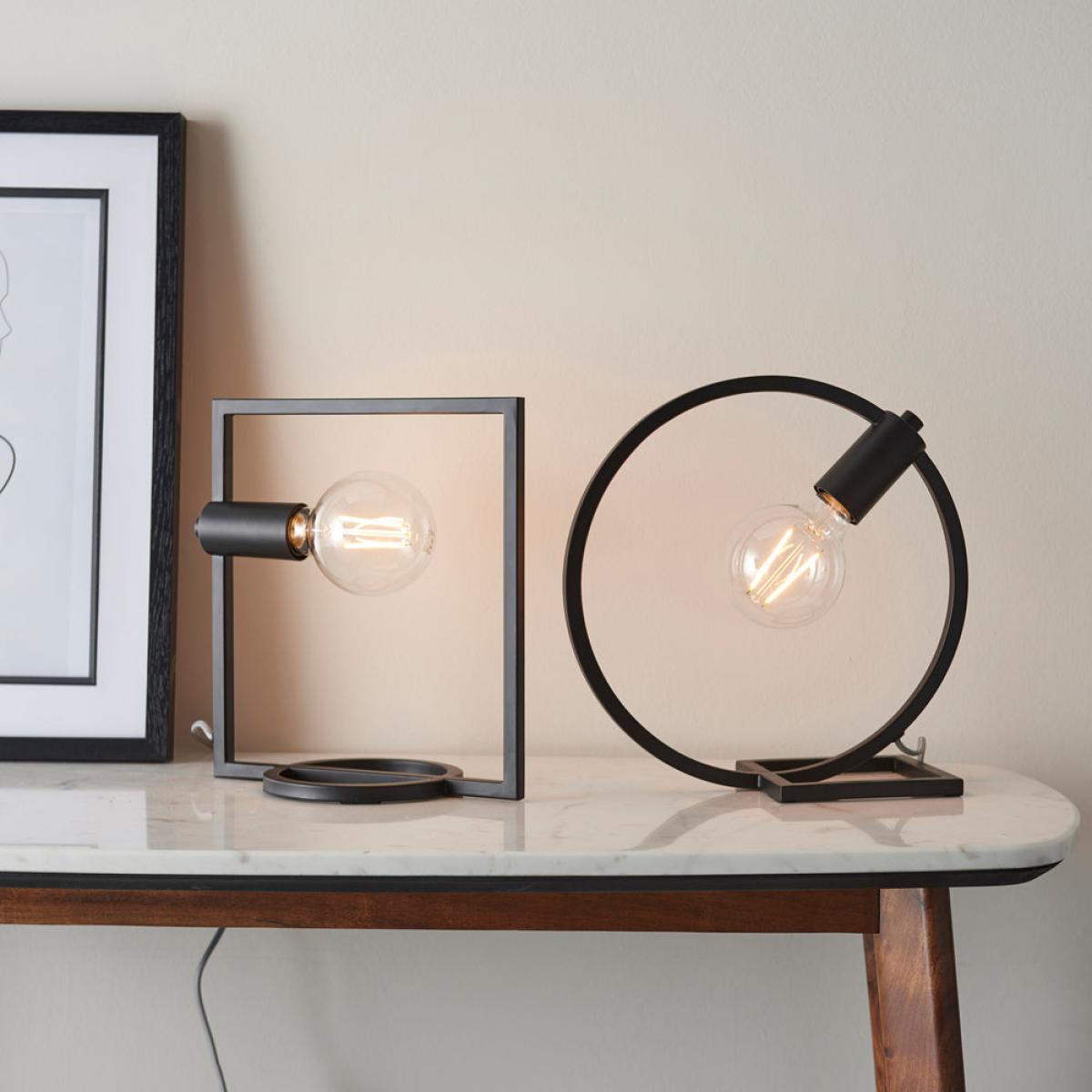 Gallery Interiors Rectangle Shape Table Lamp in Black – image 3