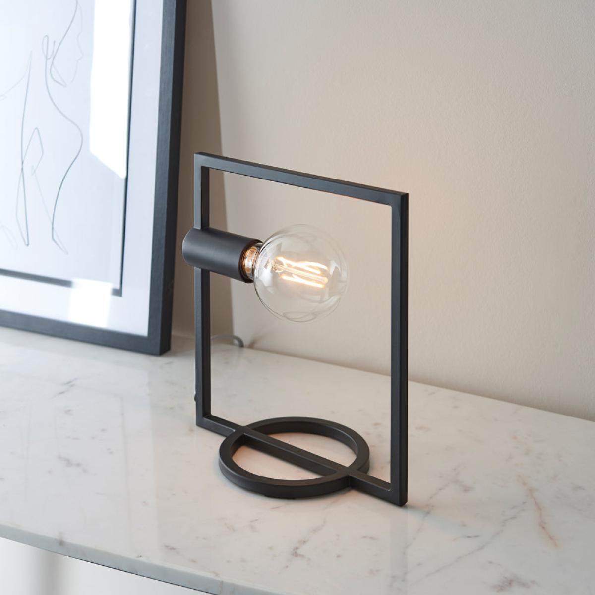 Gallery Interiors Rectangle Shape Table Lamp in Black – image 4