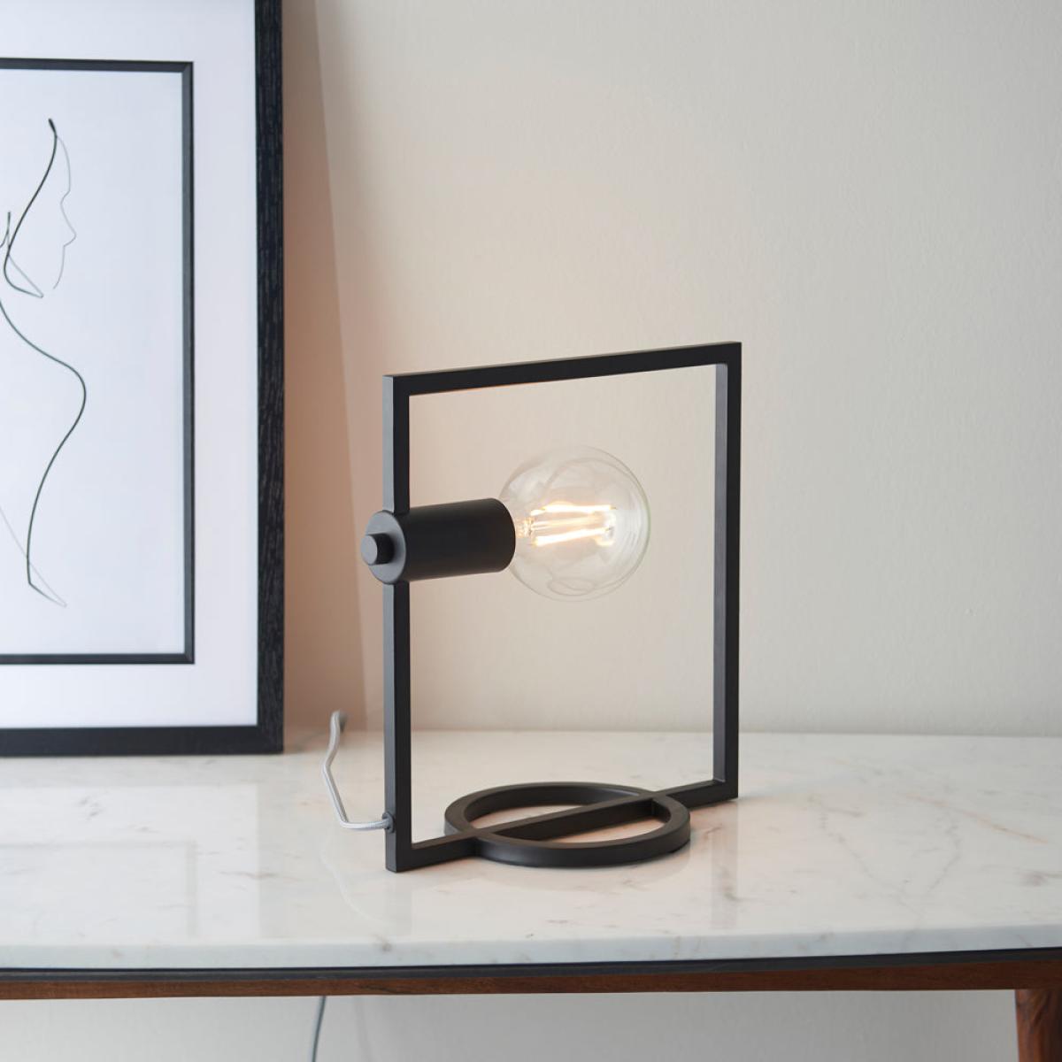 Gallery Interiors Rectangle Shape Table Lamp in Black – image 5