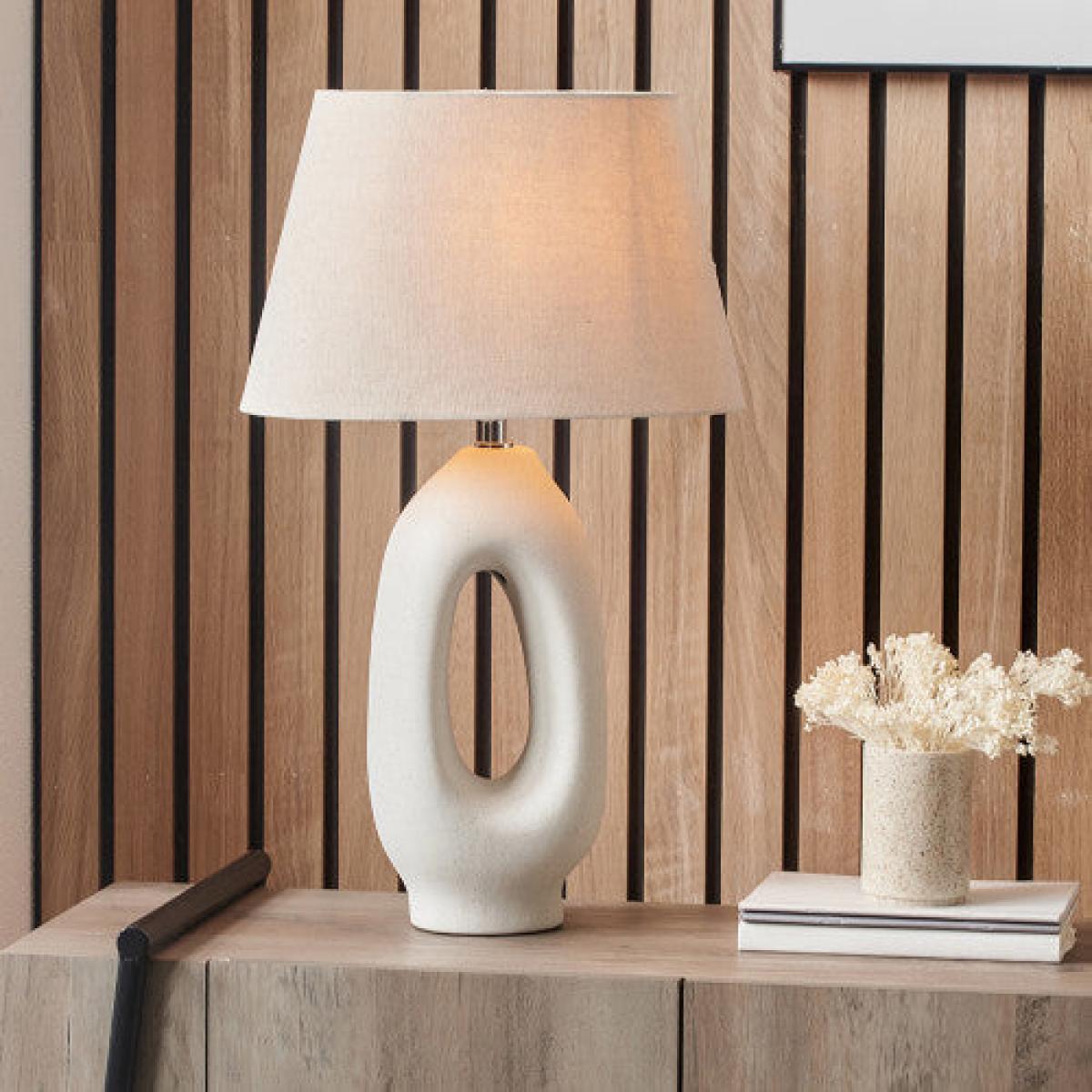 Olivia's Lila Natural Organic Tall Ceramic Table Lamp – image 4