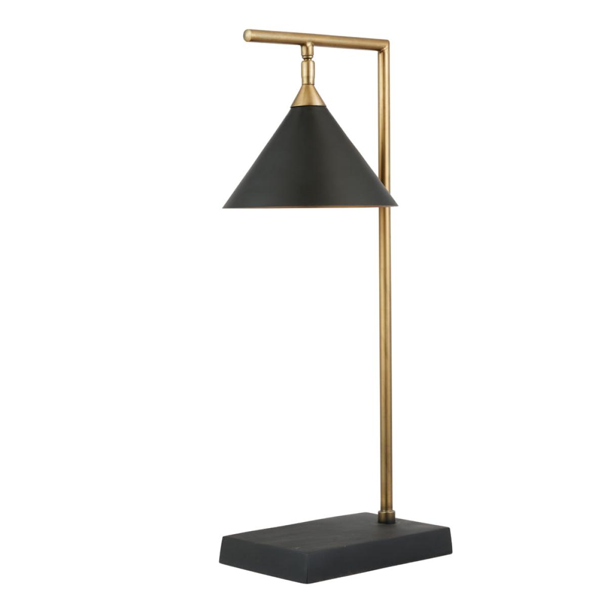 Olivia's Netty Table Lamp in Matt Black and Antiuqe Brass – image 2