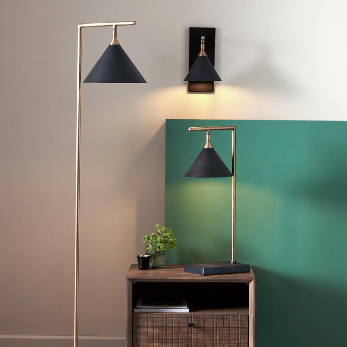 Olivia's Netty Table Lamp in Matt Black and Antiuqe Brass – image 7