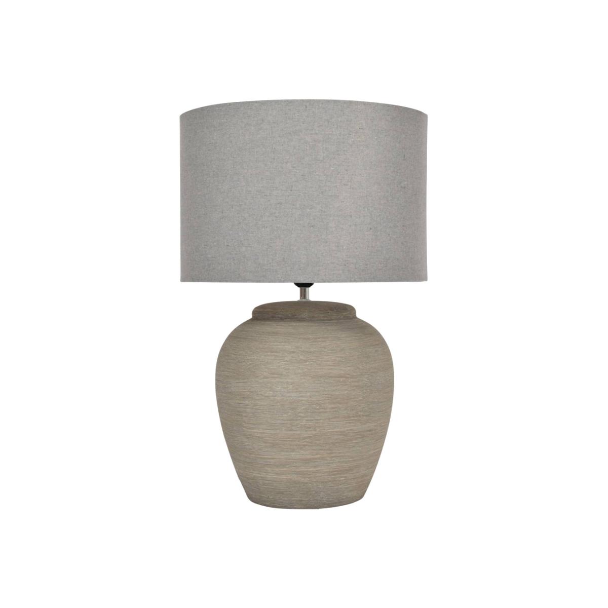 Libra Baslow Etched Grey Small Ceramic Table Lamp – image 1