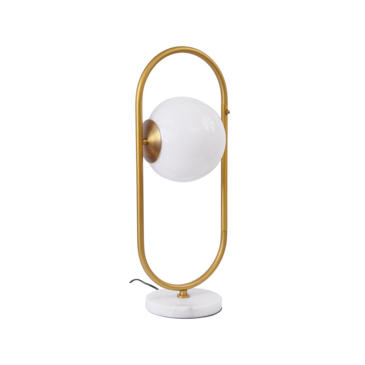 Libra Orbital Milk Glass Table Lamp Brass and Marble – image 2