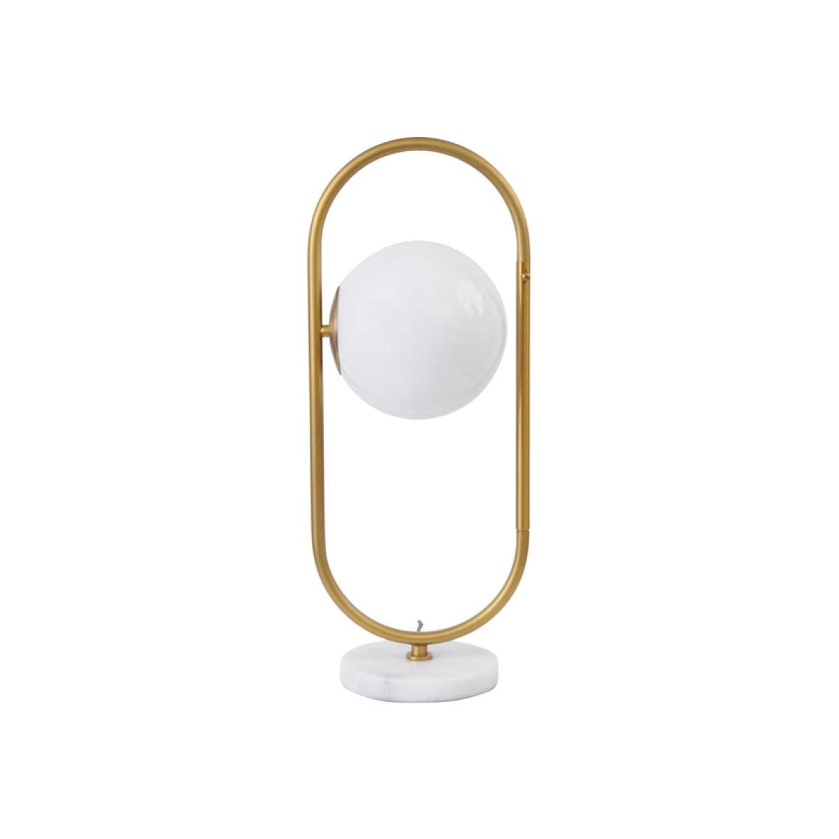Libra Orbital Milk Glass Table Lamp Brass and Marble – image 1