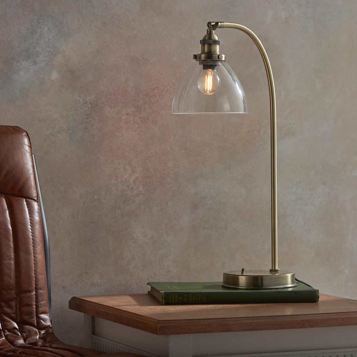 Gallery Interiors Hansen Table Lamp in Antique Brass – image 2