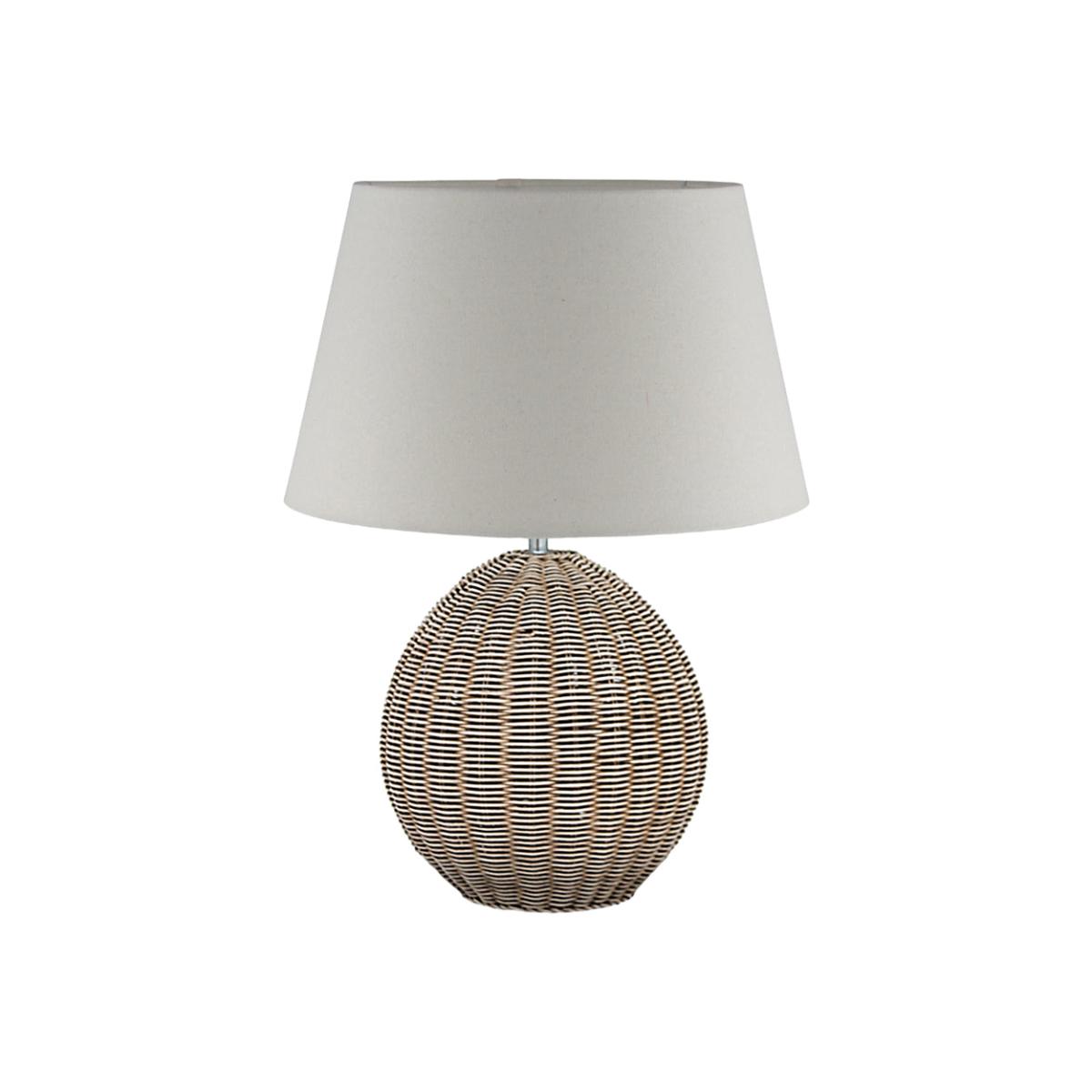 Olivia's Raffie Small Rattan Table Lamp in Cream Wash