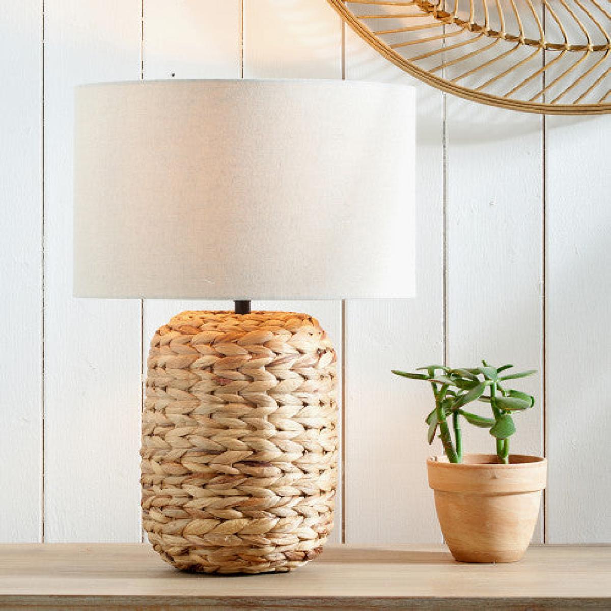 Olivia's Koda Plaited Water Hyacinth Table Lamp in Natural / Small – image 6