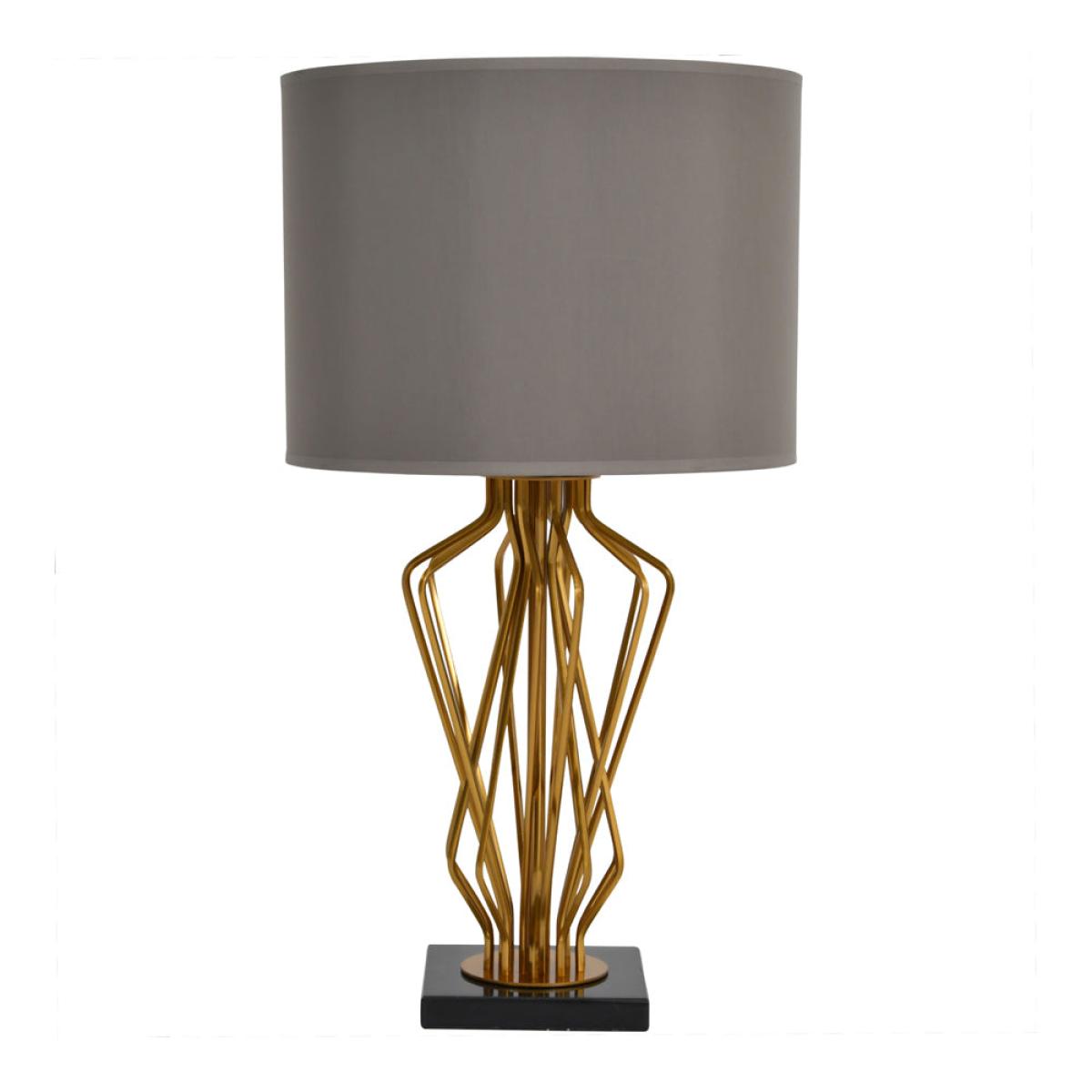 Libra Brass Spindle Mesh Table Lamp Base Only – image 3