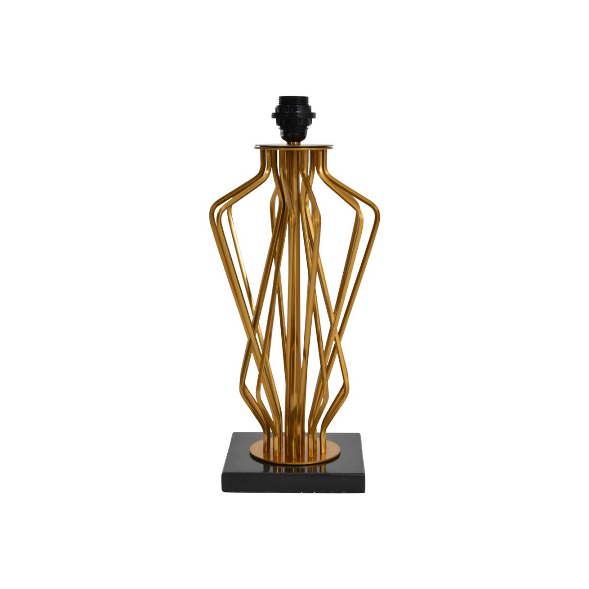 Libra Brass Spindle Mesh Table Lamp Base Only – image 1