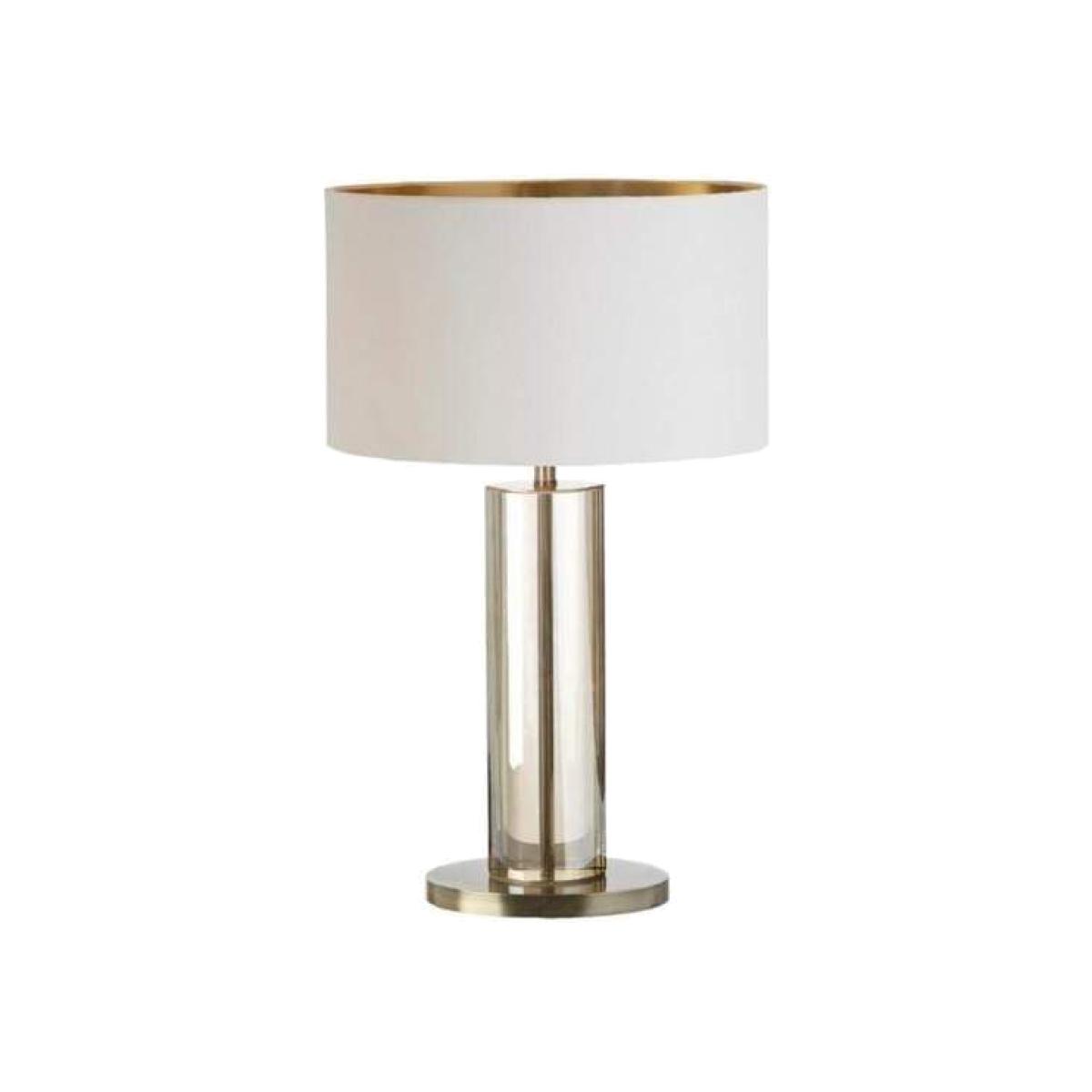 RV Astley Lisle Cognac Crystal Table Lamp Antique Brass Metal Finish | Outlet