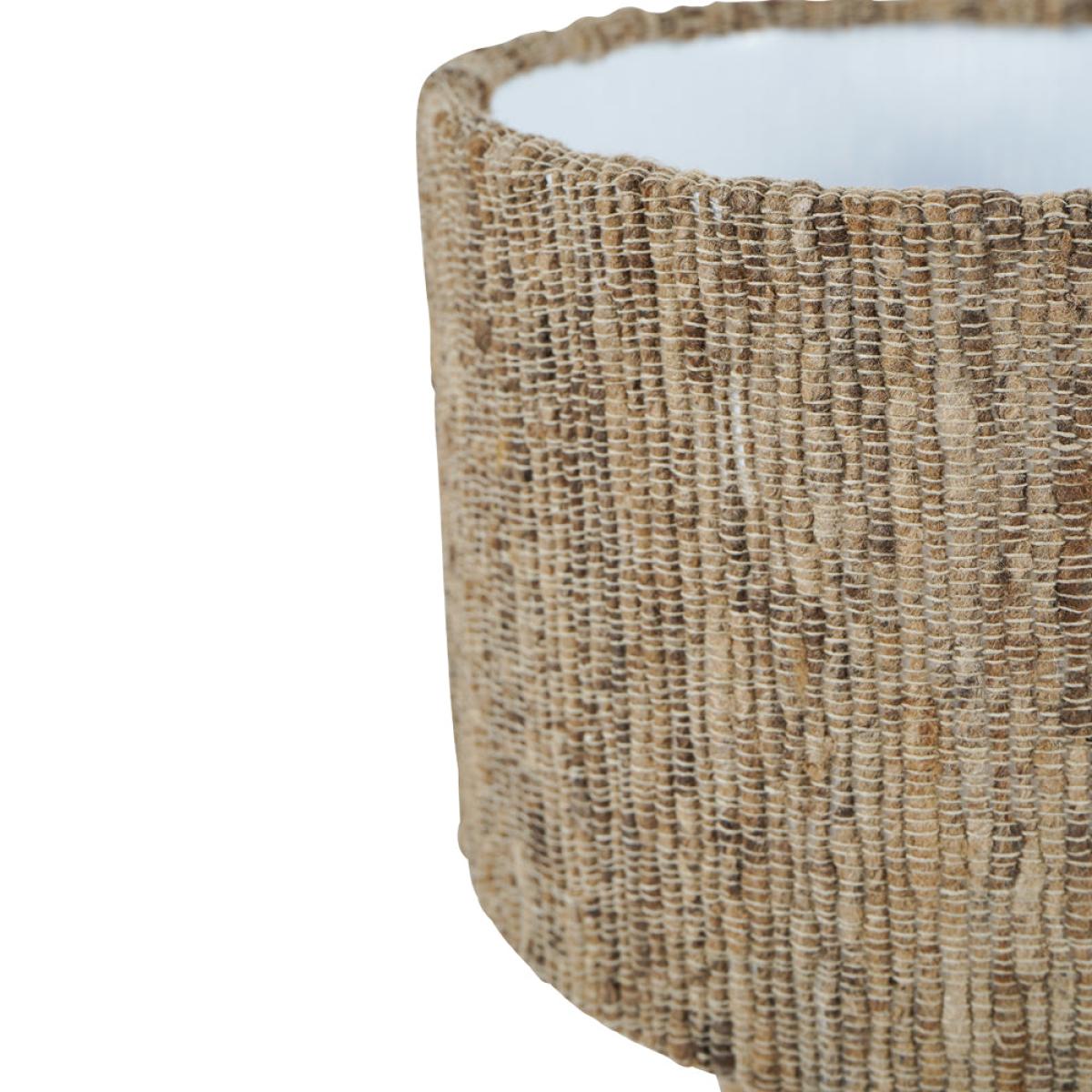 Libra Interiors Leon Solid Wood Table Lamp with Silk Jute Shade Small – image 3