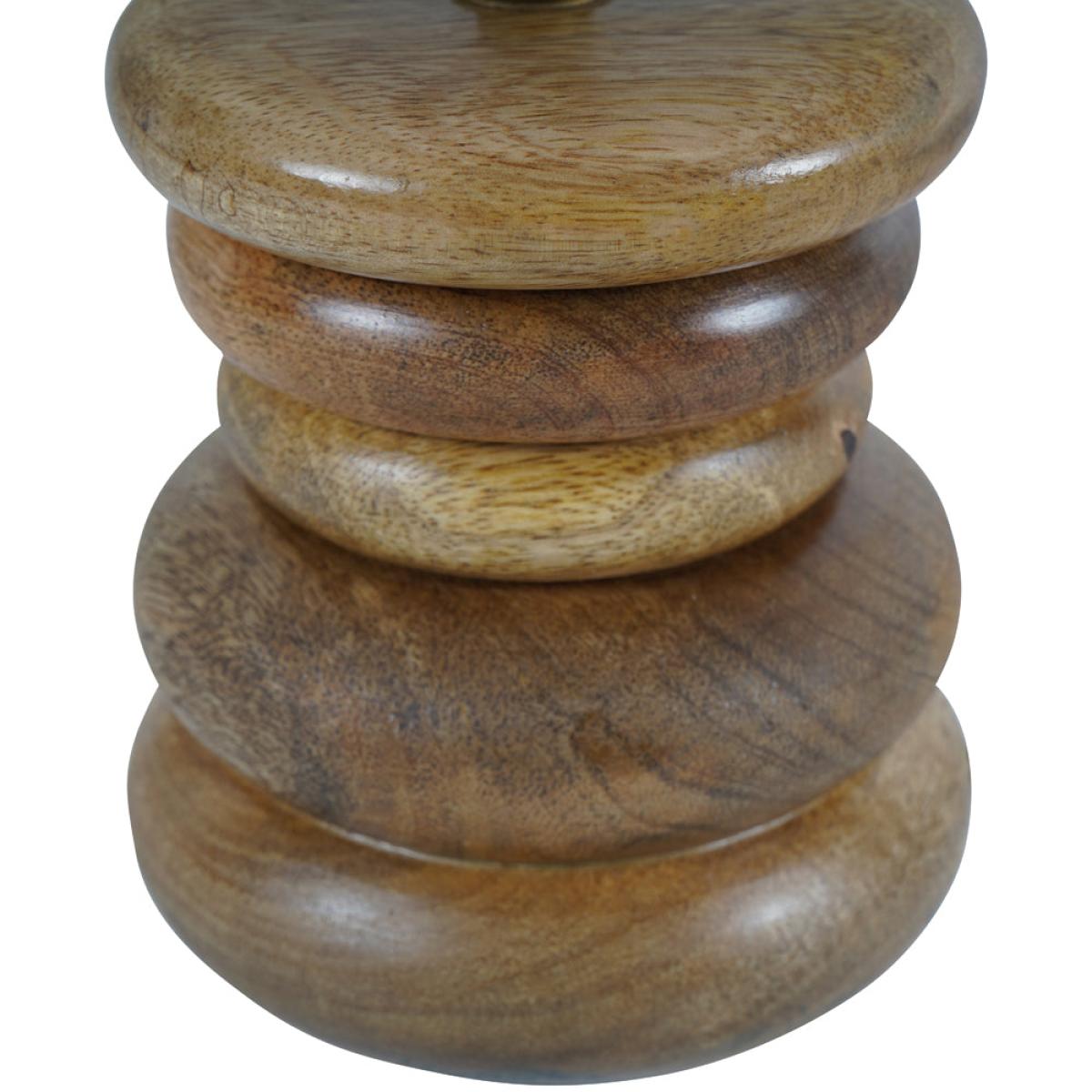Libra Interiors Leon Solid Wood Table Lamp with Silk Jute Shade Small – image 4