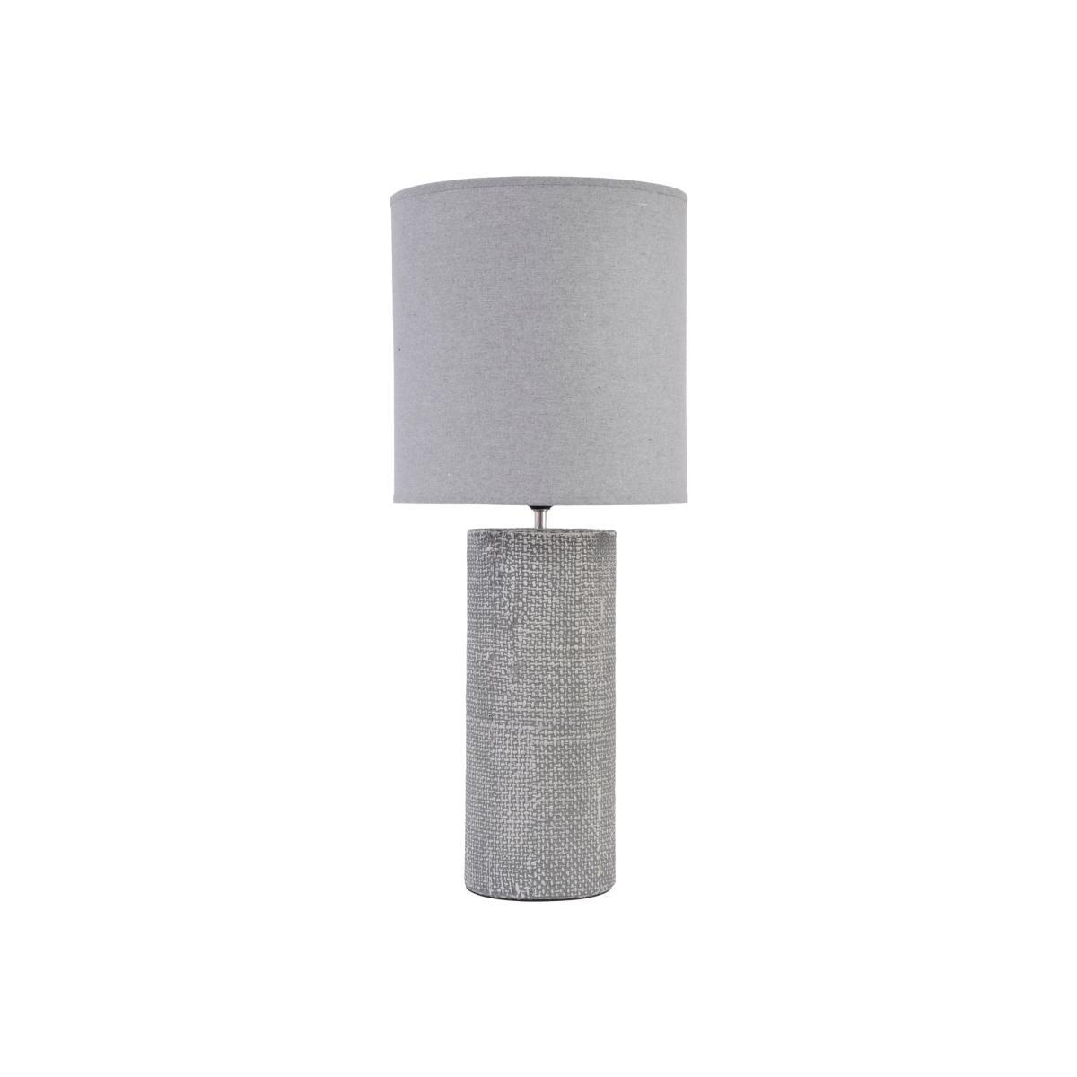 Libra Tall Textured Porcelain Table Lamp With Shade Grey