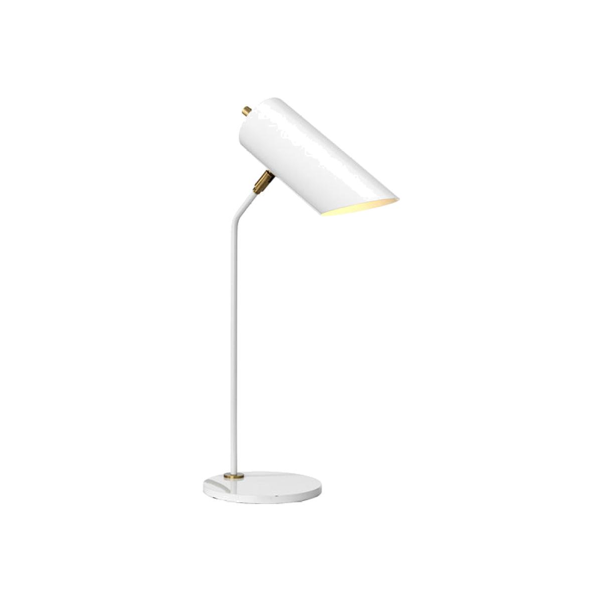 Elstead Quinto 1 Light Table Lamp White Aged Brass – image 1