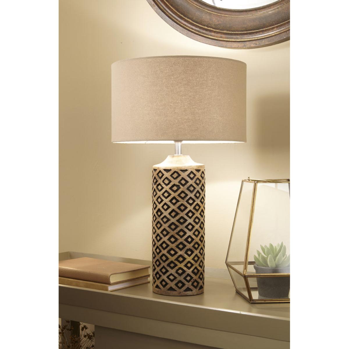 Olivia's Paloma Tall Wooden Diamond Table Lamp – image 2