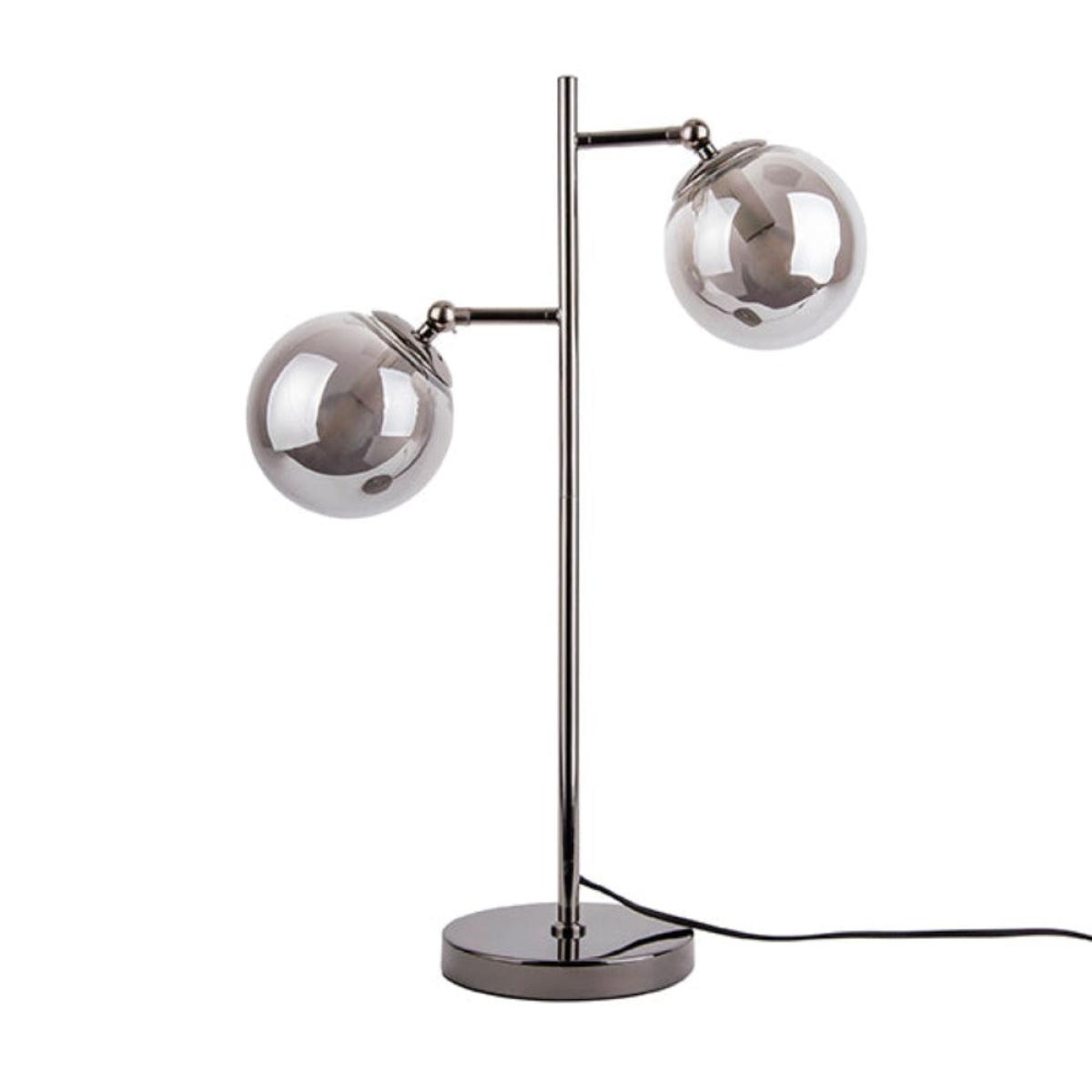 Leitmotiv Shimmer Table Lamp in Iron & Grey Glass – image 2