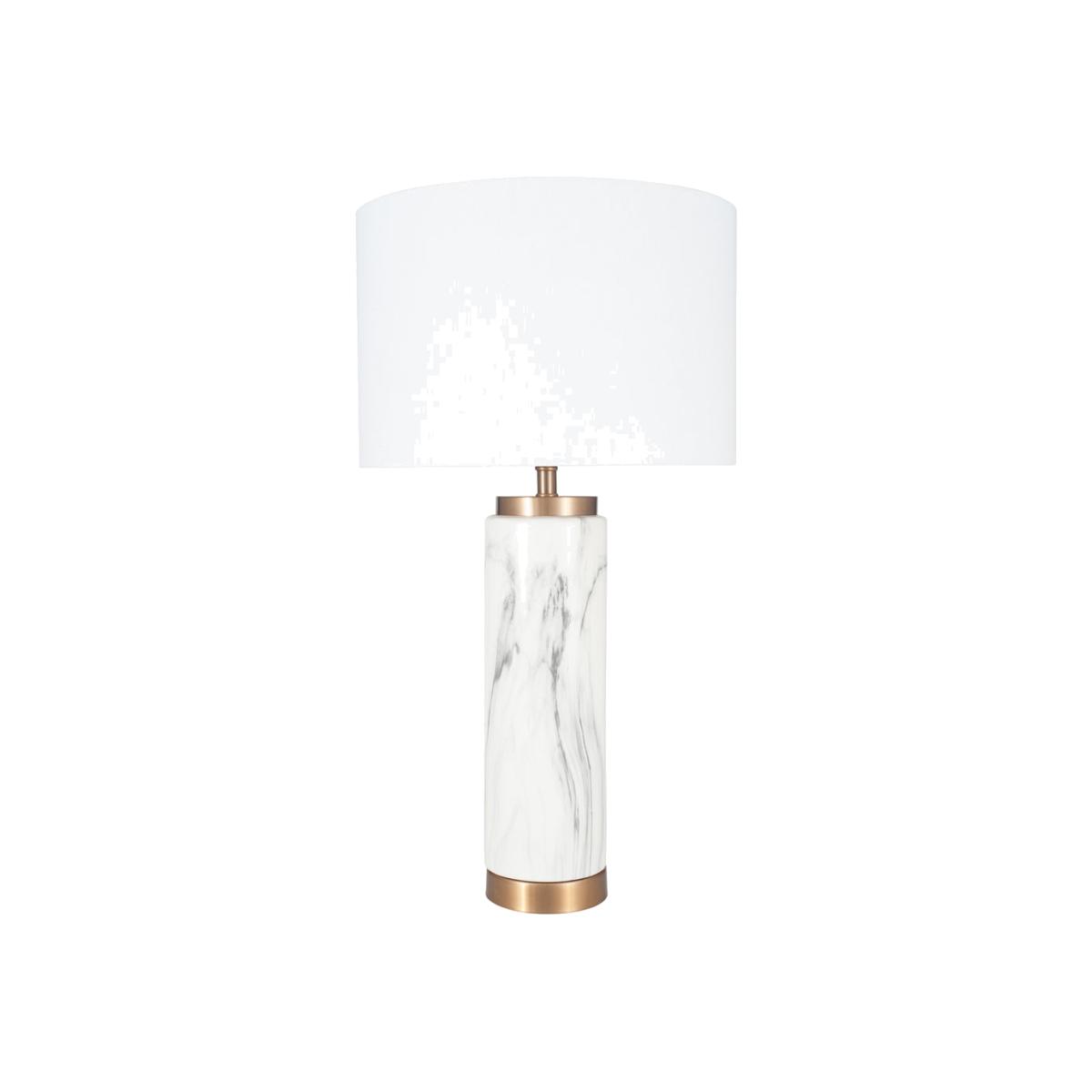 Olivia's Claude Marble Effect Ceramic Tall Table Lamp