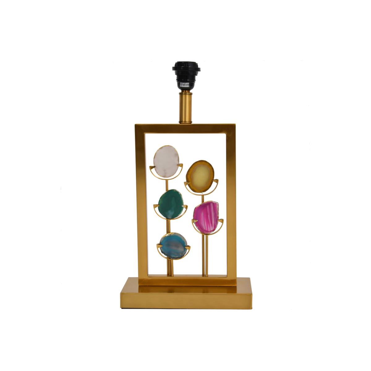 Libra Brass And Agate Framed Table Lamp Base Only – image 1