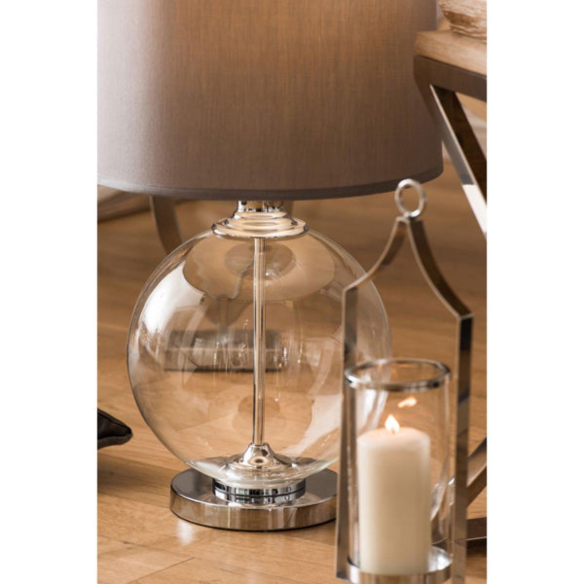 Olivia's Emma Silver Silk Shade Table Lamp | Outlet – image 3