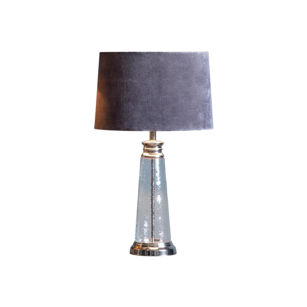 Gallery Direct Winslet Velvet & Glass Table Lamp / Grey