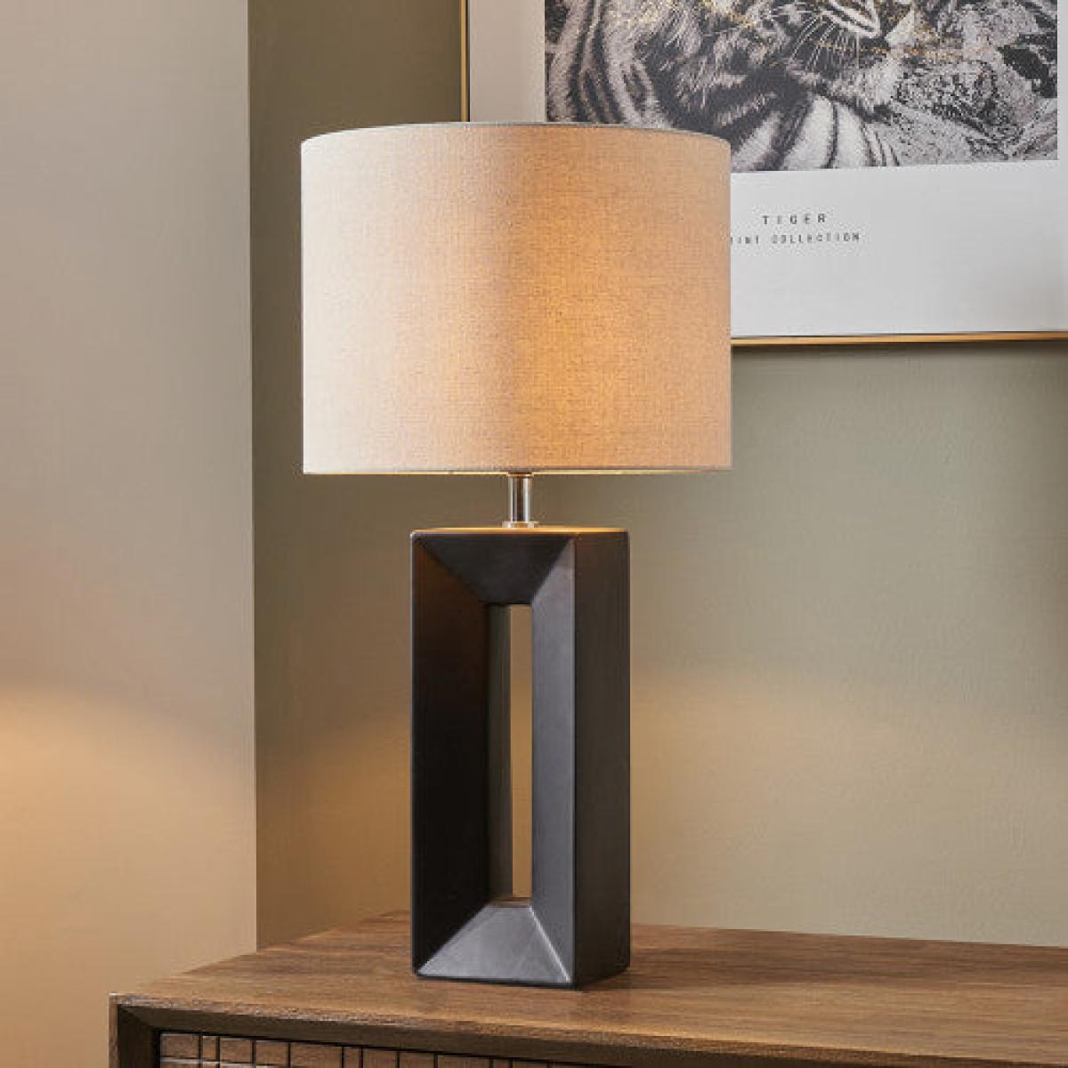 Olivia's Joji Ceramic Tall Table Lamp in Black – image 2