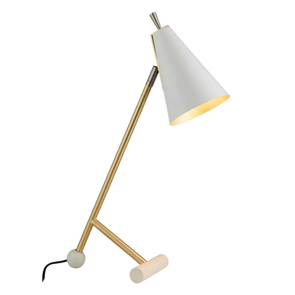 Olivia's Lydia Table Lamp in Antique Brass & White – image 2