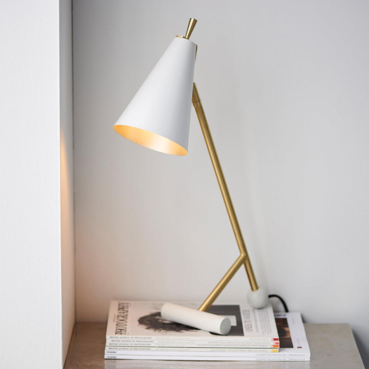 Olivia's Lydia Table Lamp in Antique Brass & White – image 3