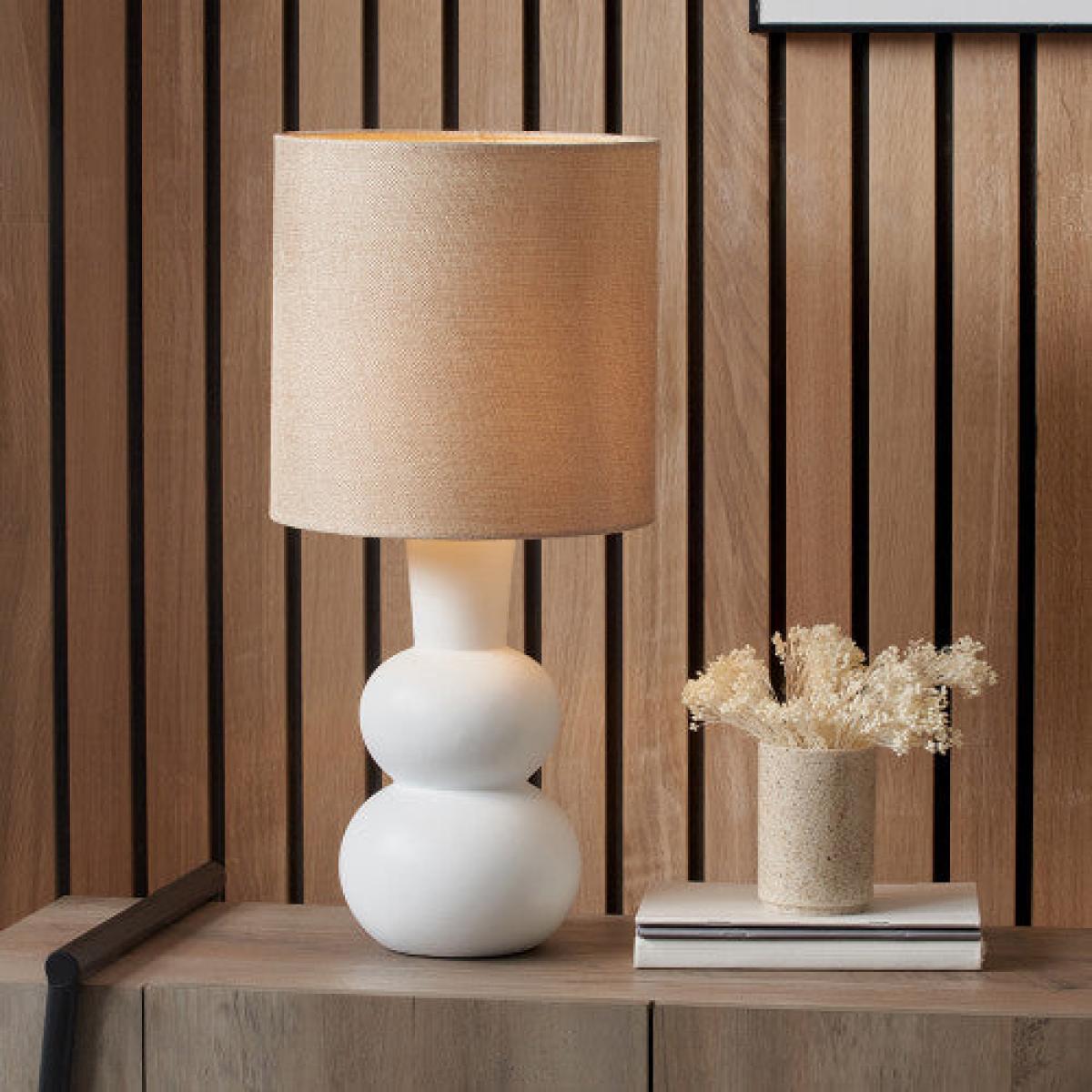 Olivia's Luna Curved Bottle Ceramic Table Lamp in White – image 5