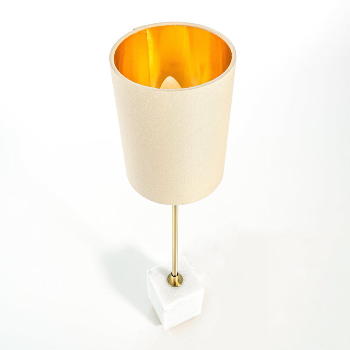 TAX FREE RV Astley Lindau Table Lamp White Marble And Antique Brass – image 3
