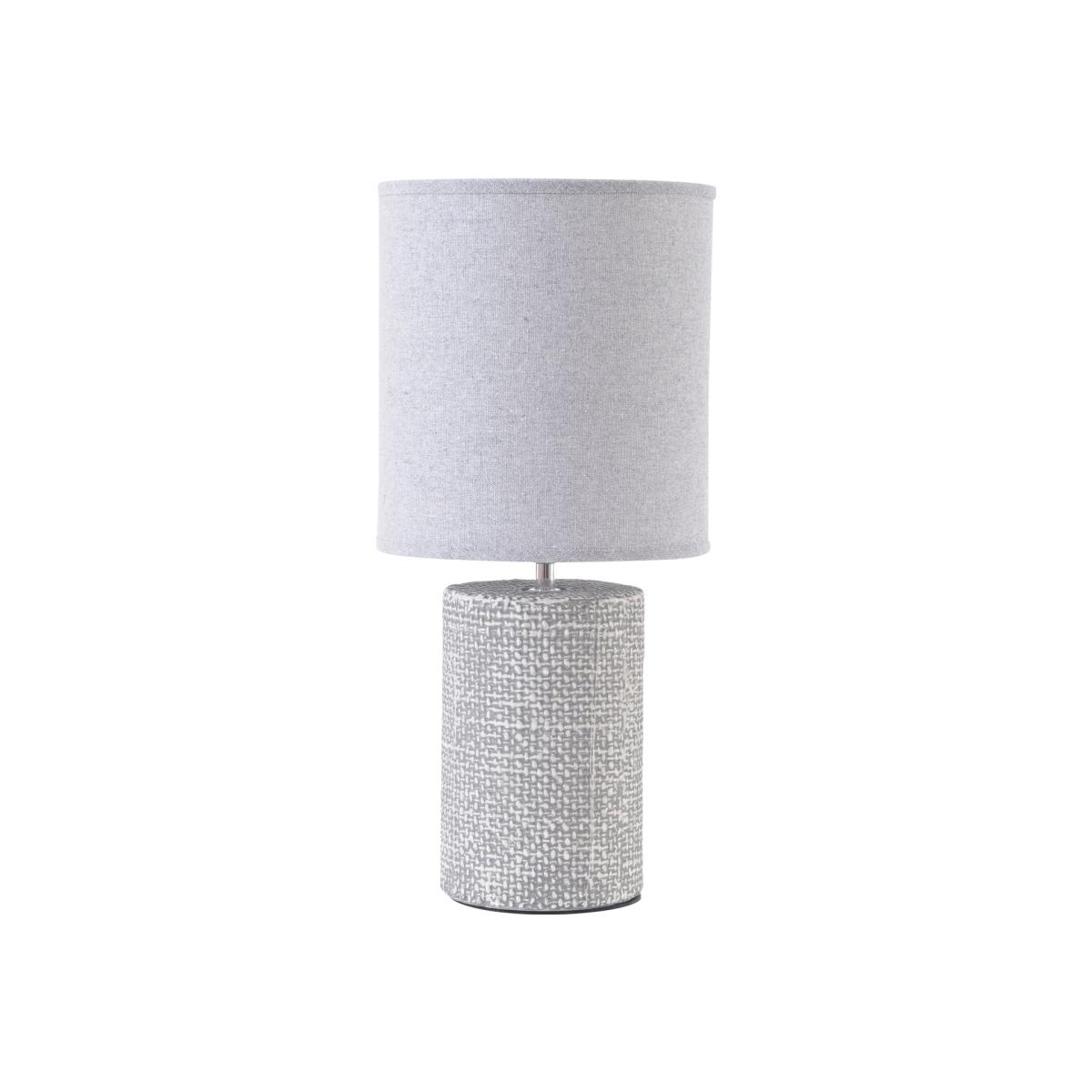 Libra Small Textured Porcelain Table Lamp With Shade Grey