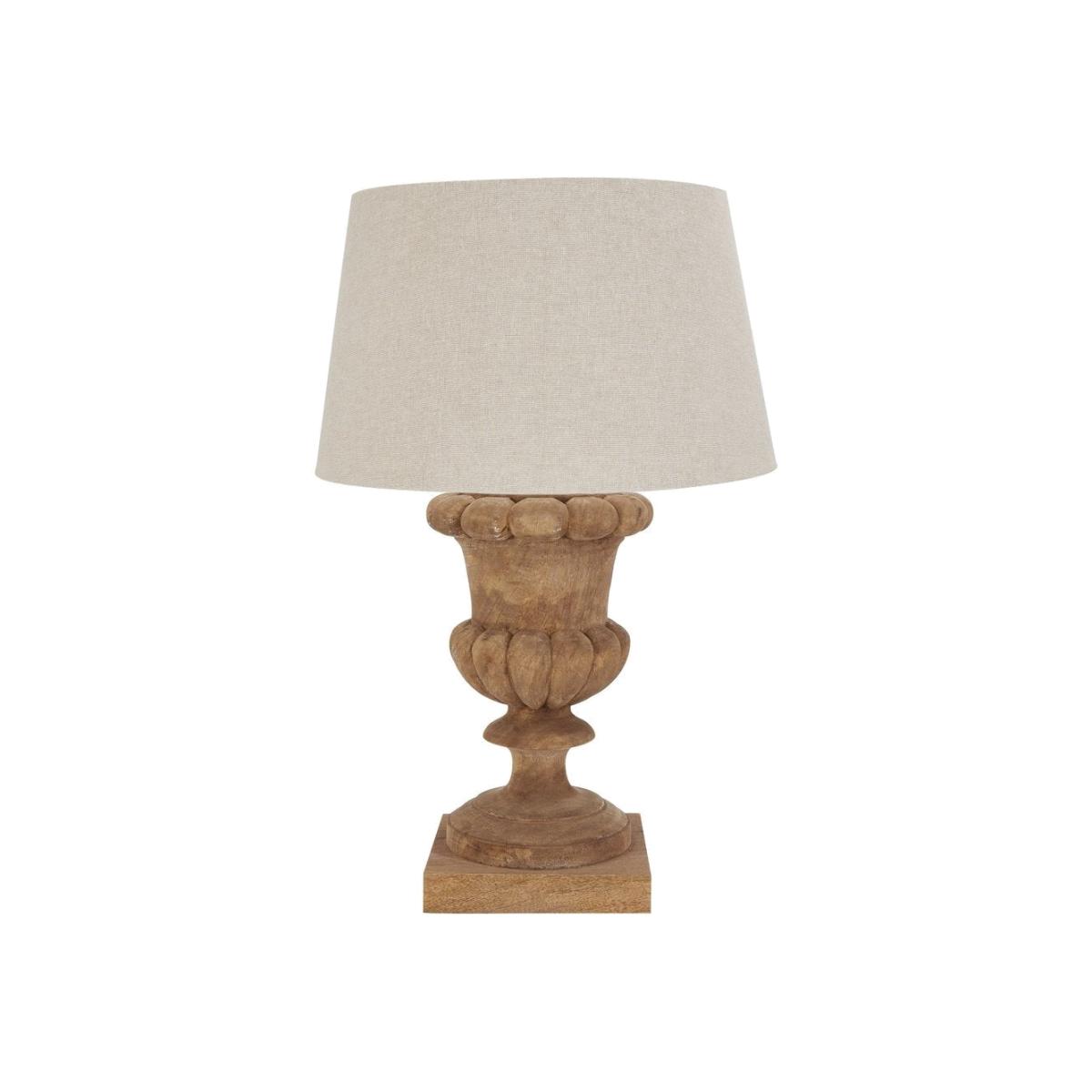 Hill Interiors Delaney Fluted Lamp With Linen Shade in Natural Wash – image 1