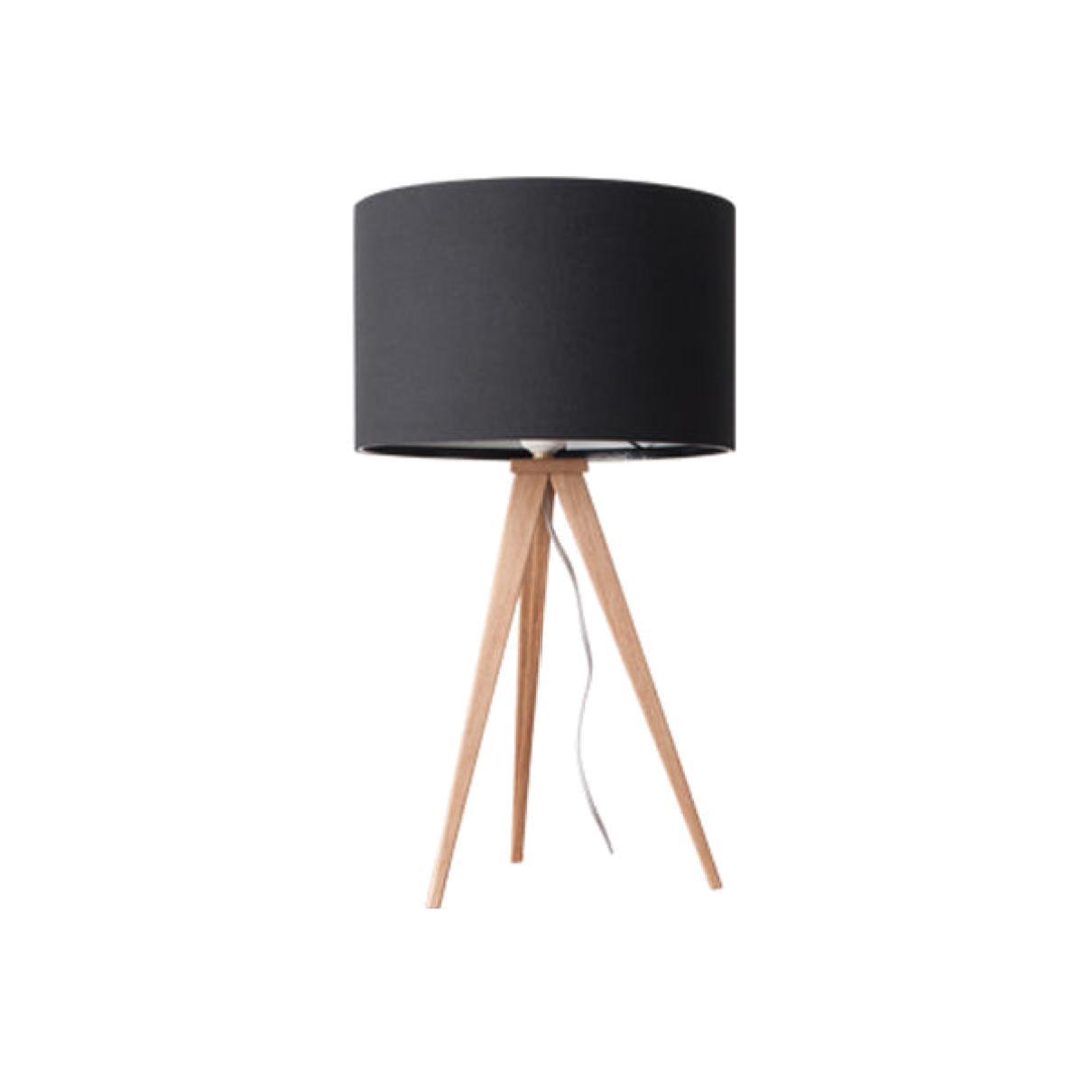 Zuiver Tripod Table Lamp Black - Wood Base / Black / Wood Base