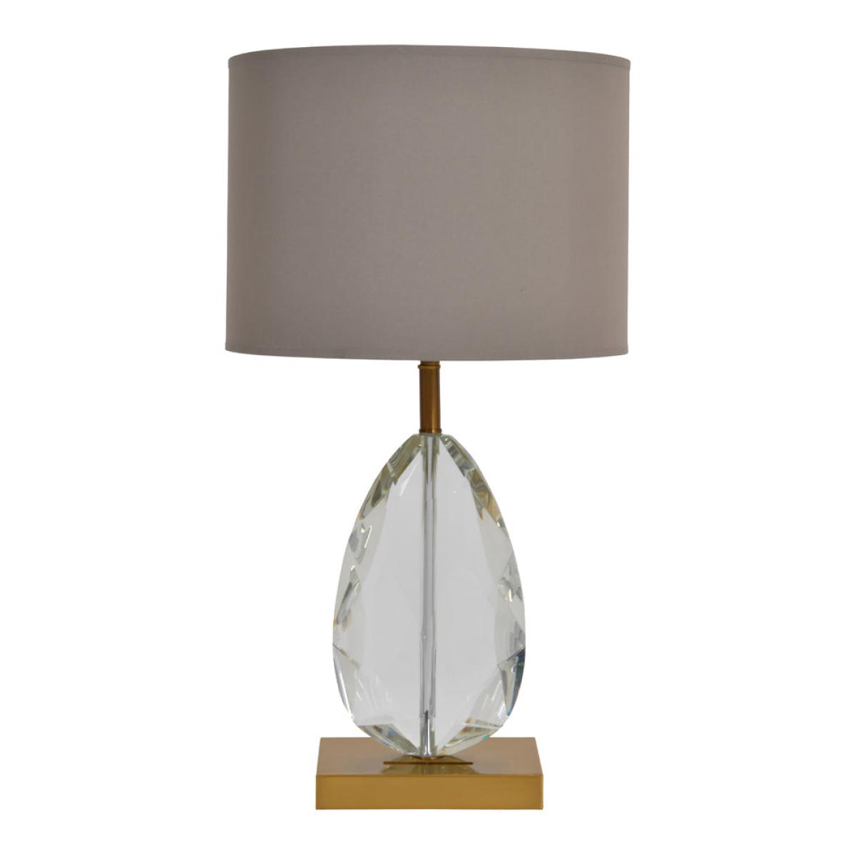 Libra Teardrop Crystal Cut Table Lamp On Brass Base Only – image 3