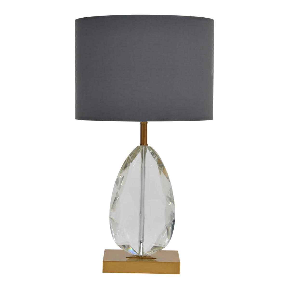 Libra Teardrop Crystal Cut Table Lamp On Brass Base Only – image 4