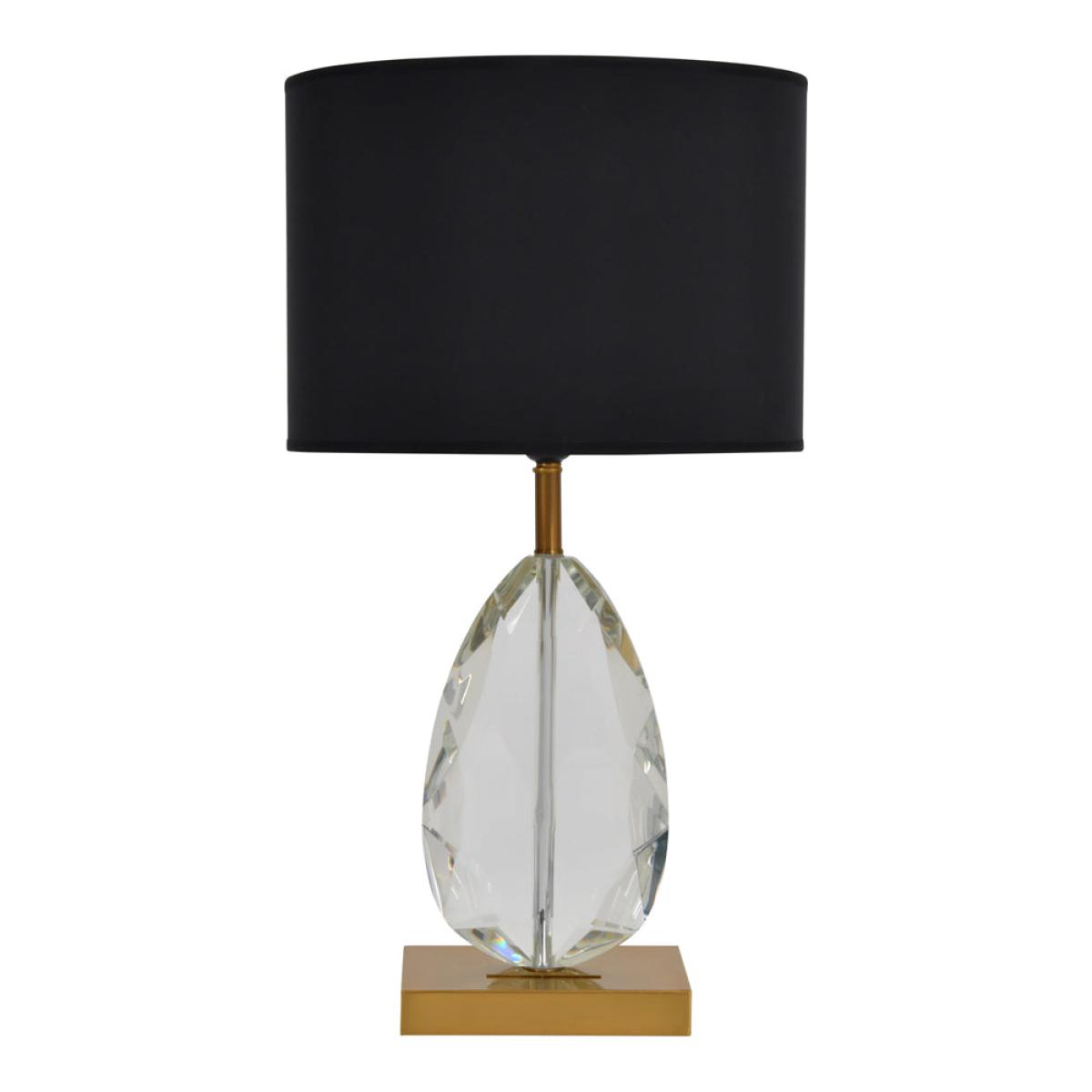 Libra Teardrop Crystal Cut Table Lamp On Brass Base Only – image 5