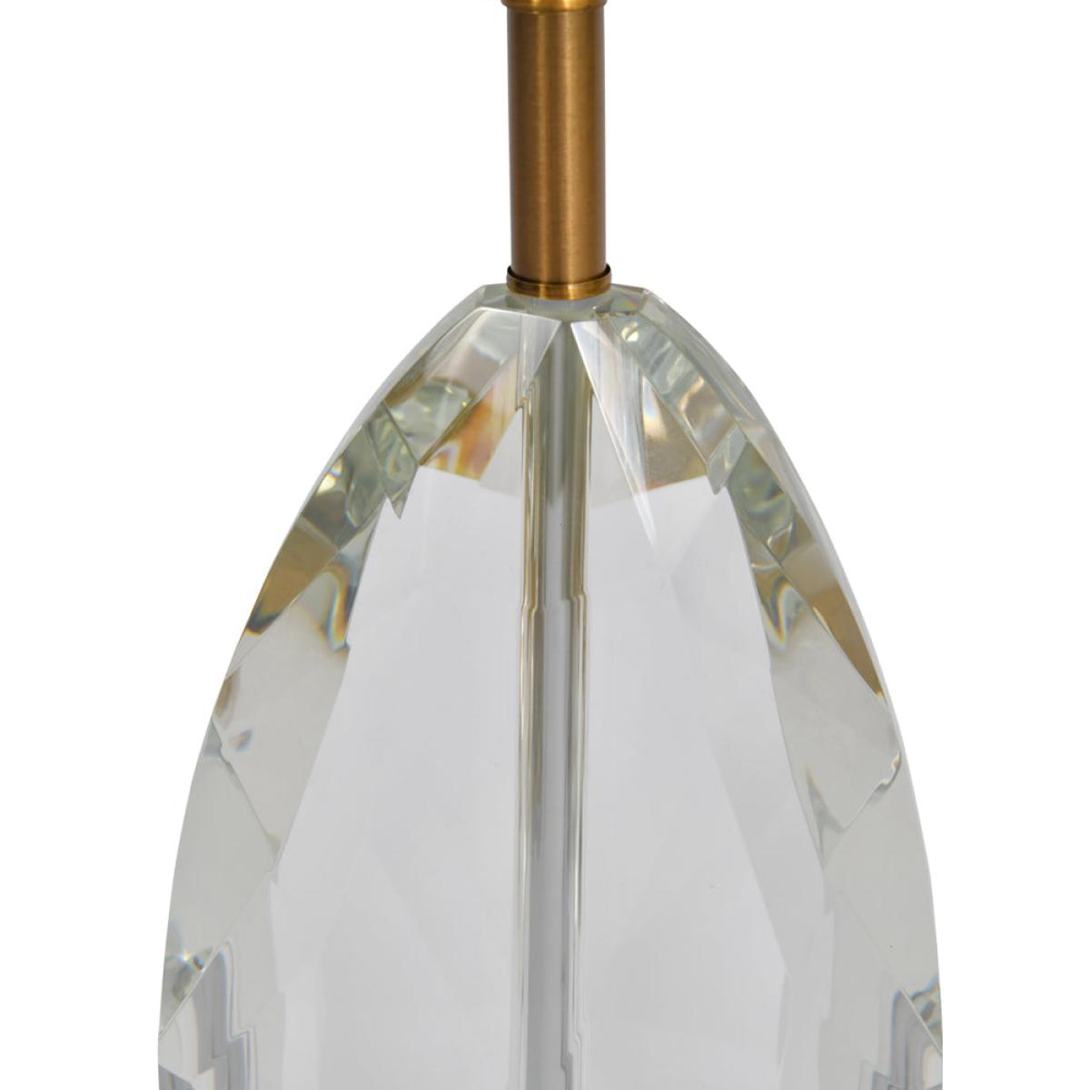 Libra Teardrop Crystal Cut Table Lamp On Brass Base Only – image 6