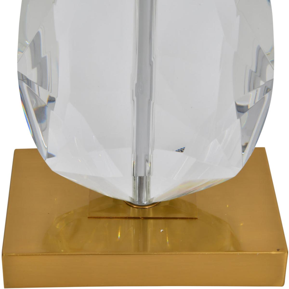 Libra Teardrop Crystal Cut Table Lamp On Brass Base Only – image 7