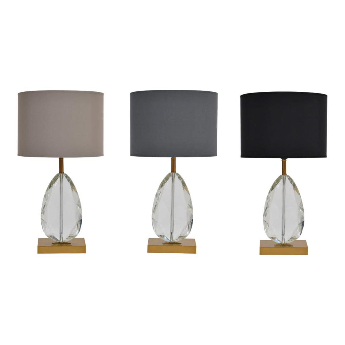 Libra Teardrop Crystal Cut Table Lamp On Brass Base Only – image 8