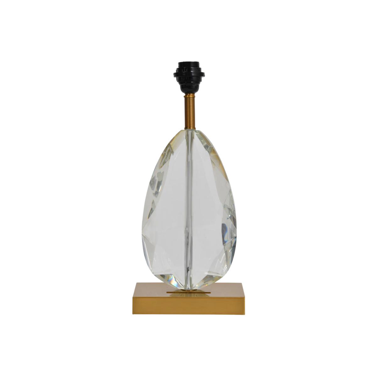 Libra Teardrop Crystal Cut Table Lamp On Brass Base Only – image 1
