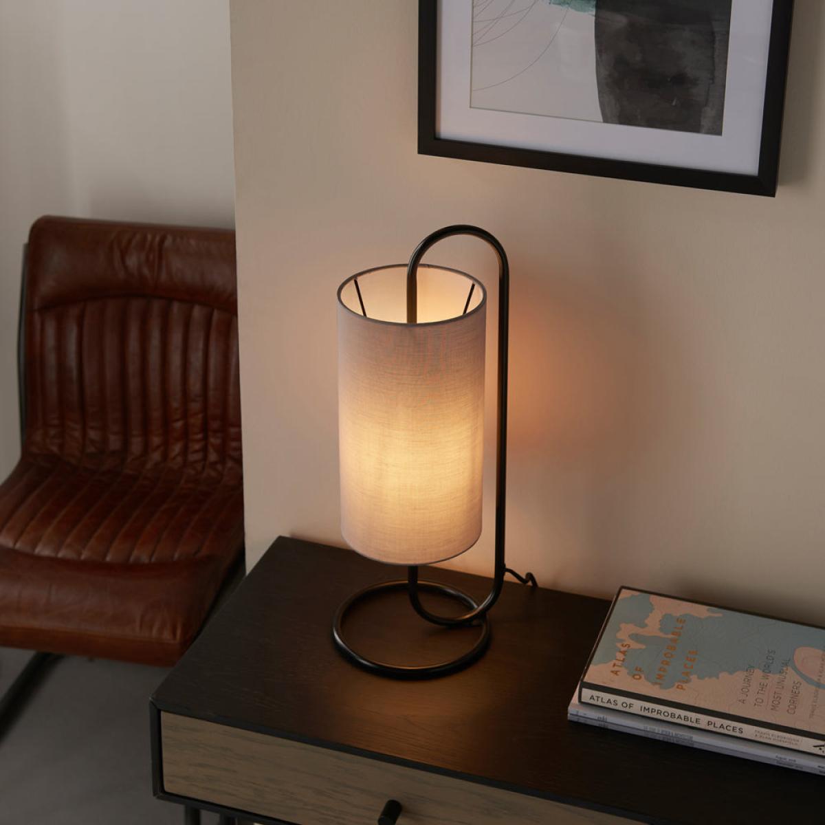 Gallery Interiors Bayford Table Lamp in Matt Black & Grey – image 4