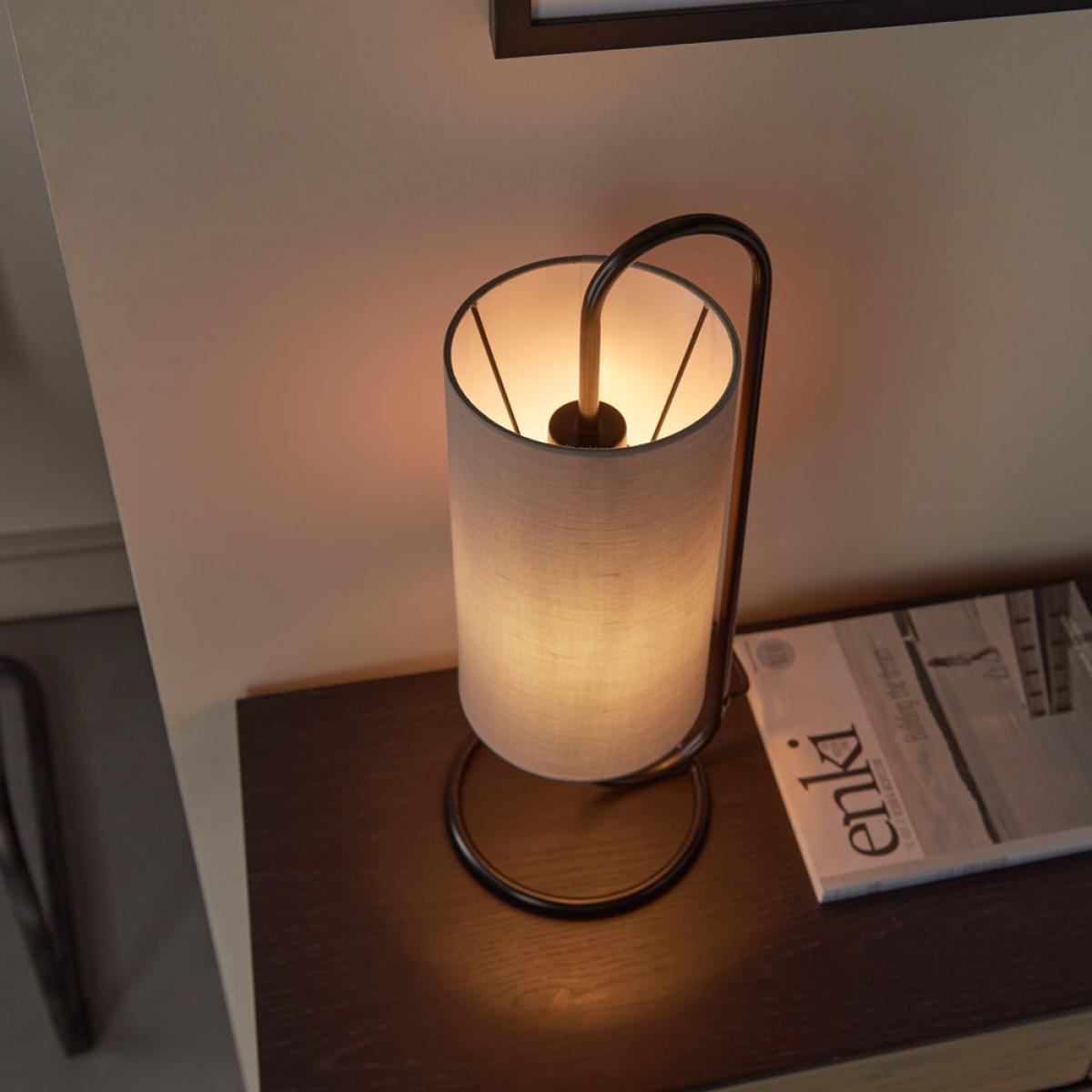 Gallery Interiors Bayford Table Lamp in Matt Black & Grey – image 5