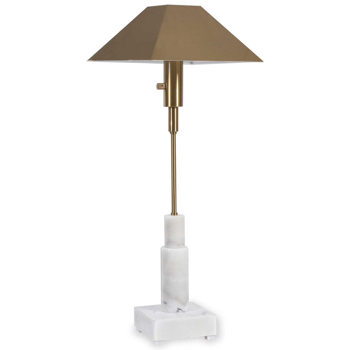Uttermost Black Label Telescope Buffet Lamp - White Marble/Brass – image 4