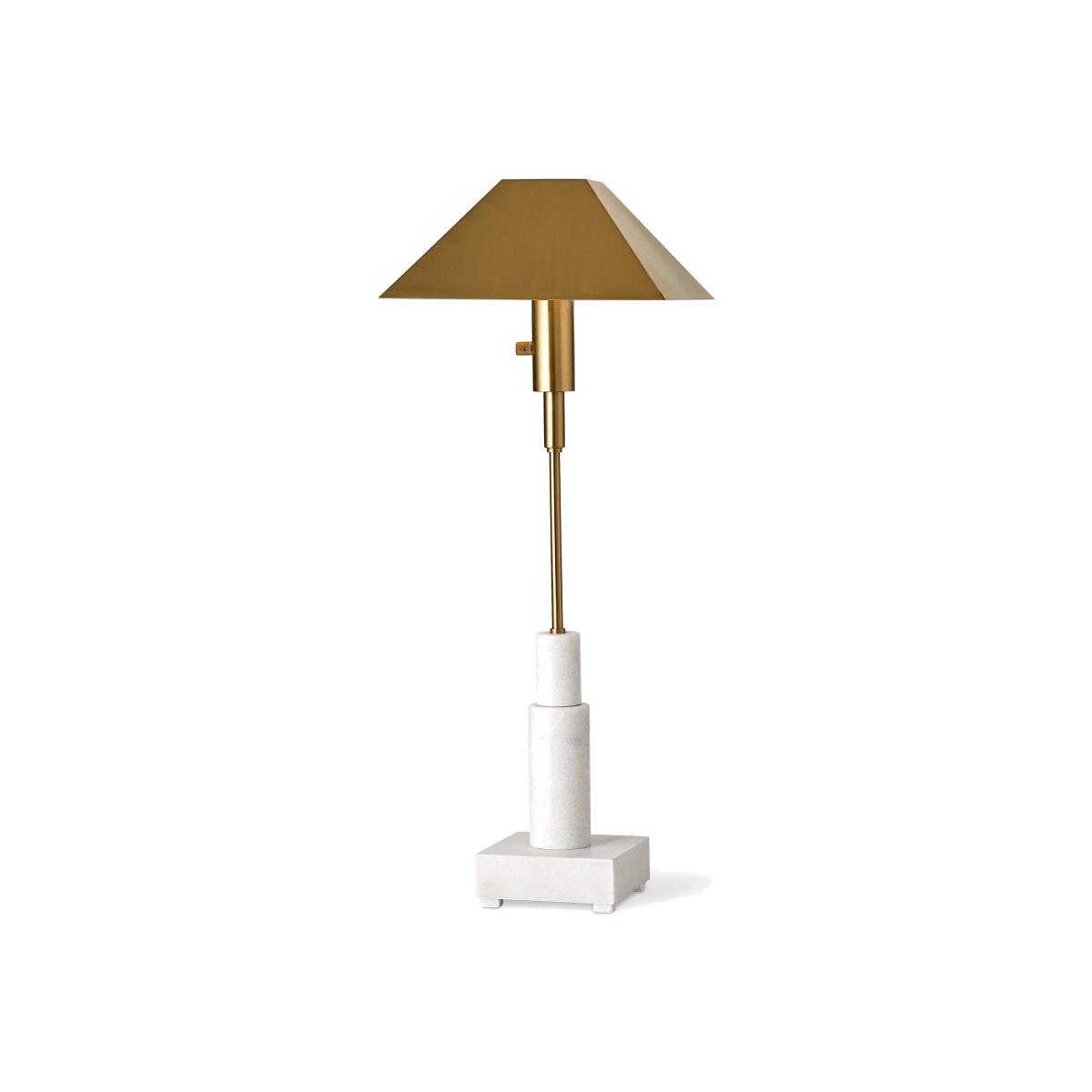 Uttermost Black Label Telescope Buffet Lamp - White Marble/Brass – image 1