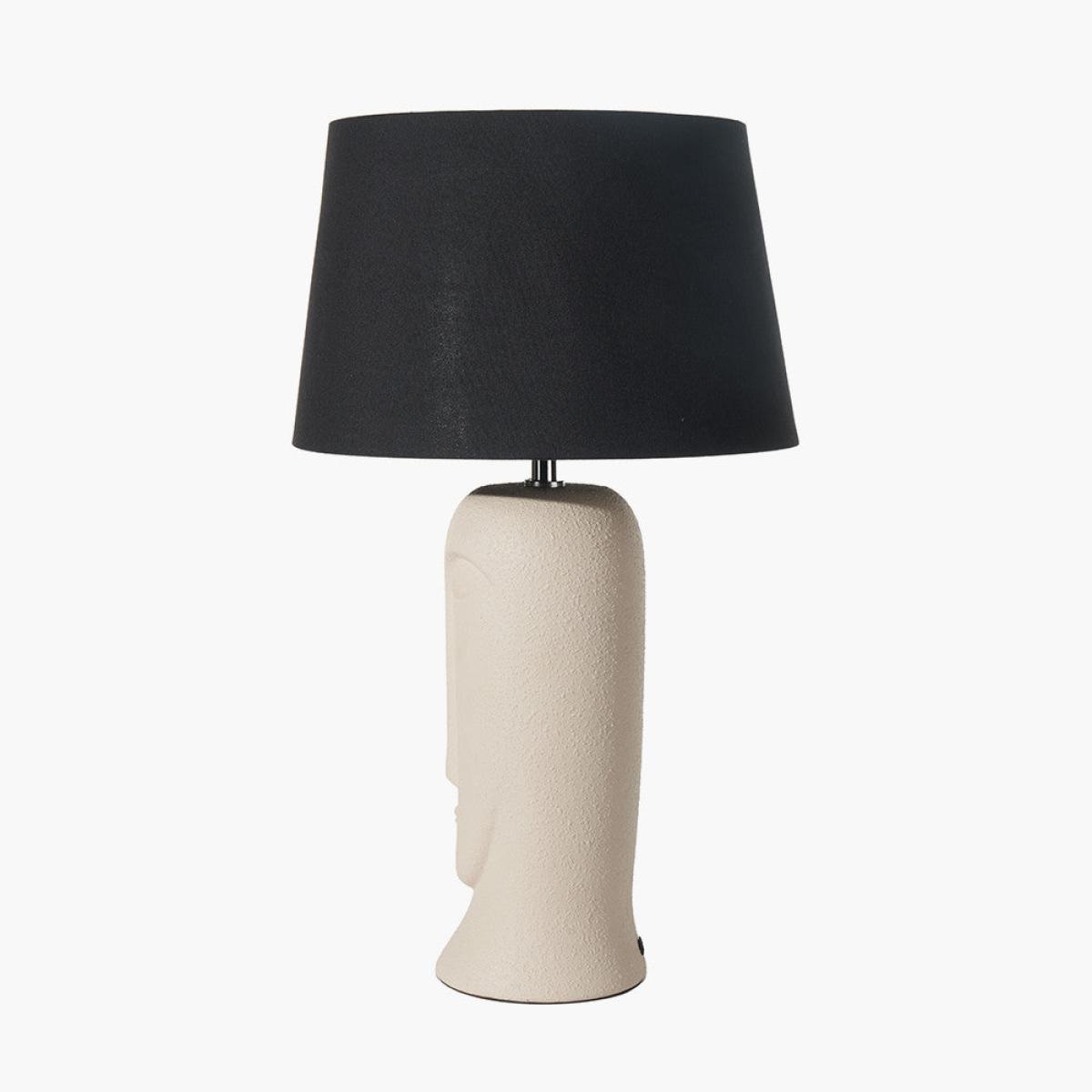 Olivia's Conan Texture Ceramic Table Lamp With Face Detail in Cream – image 2