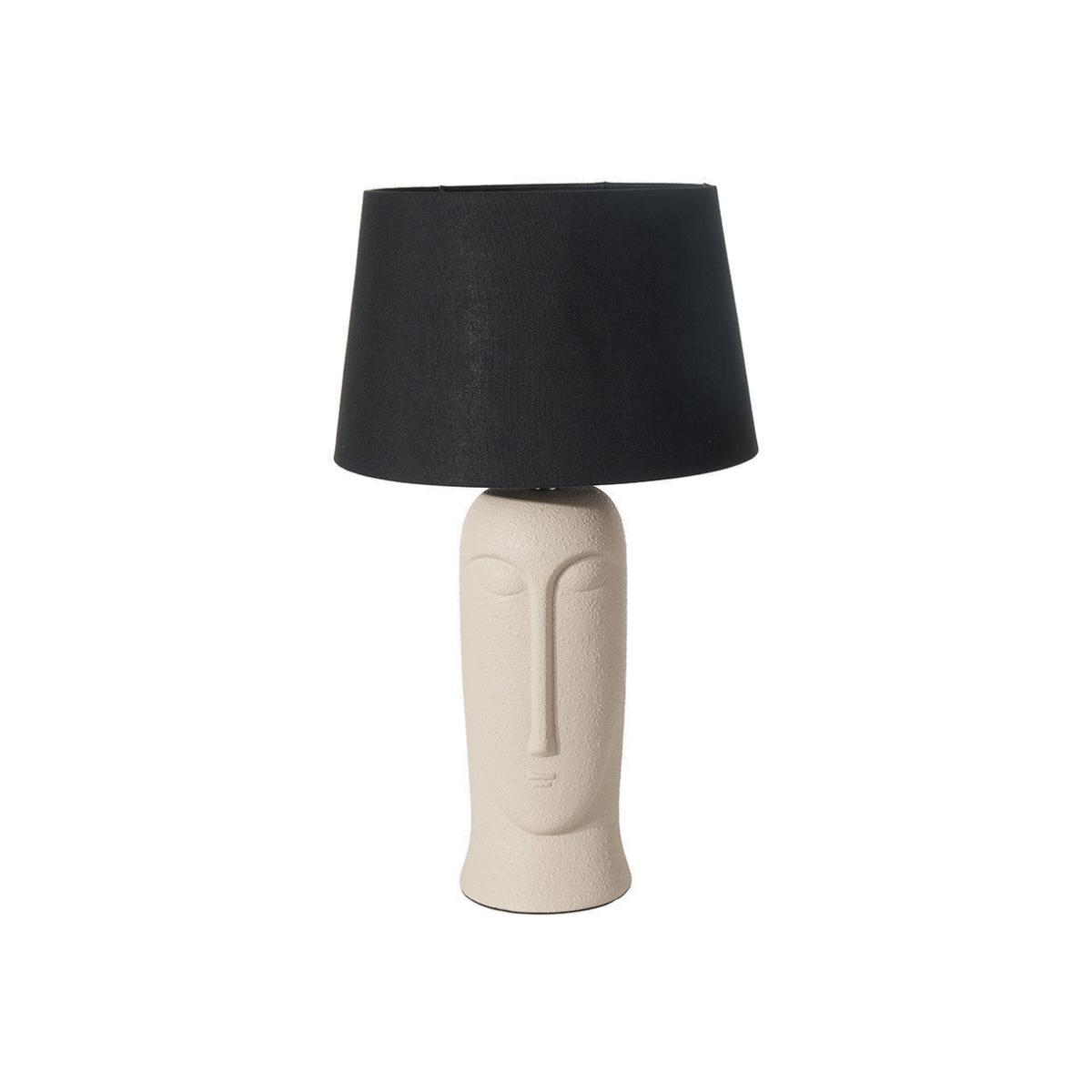 Olivia's Conan Texture Ceramic Table Lamp With Face Detail in Cream – image 1