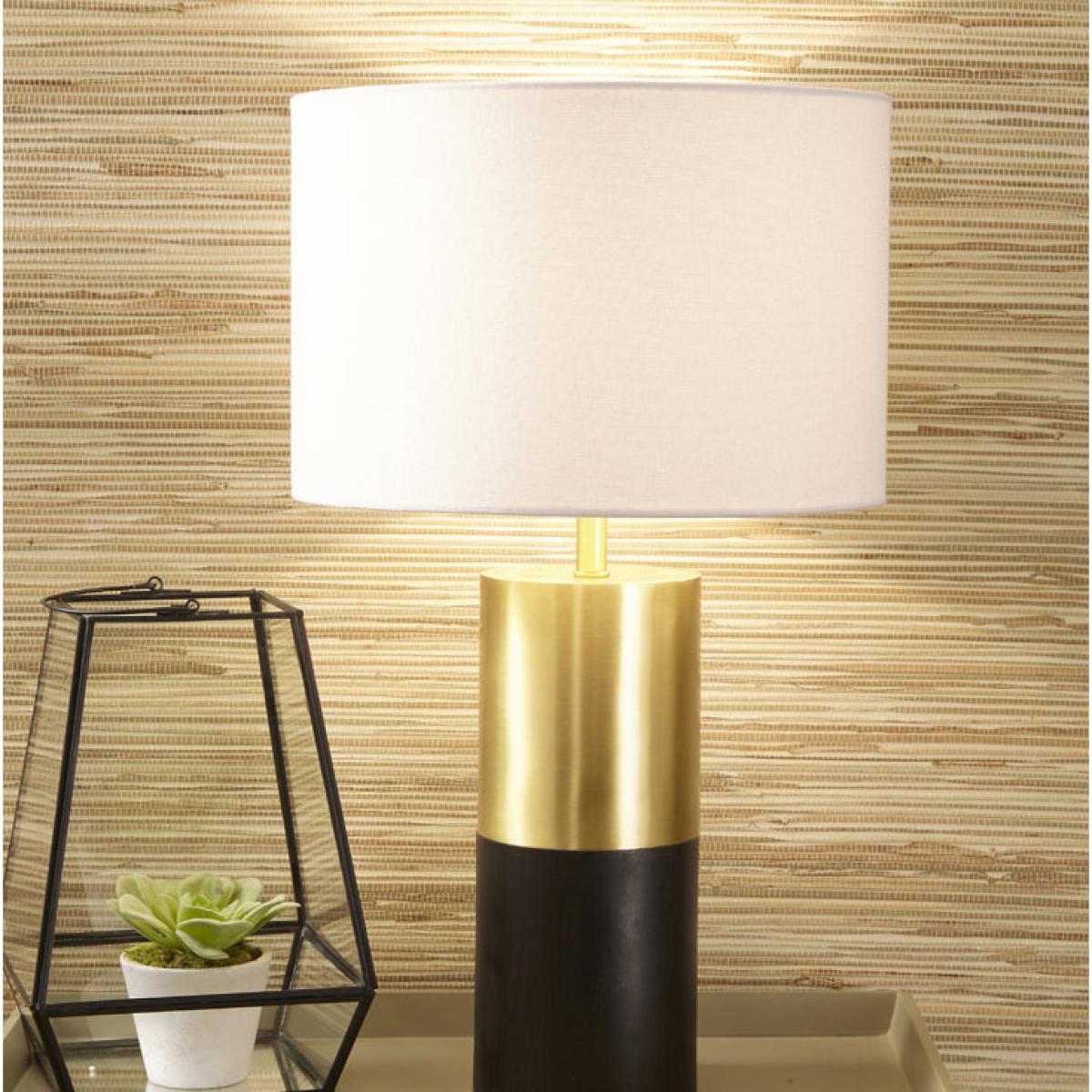 Olivia's Linzy Table Lamp in Dark Wood and Gold Metal – image 2